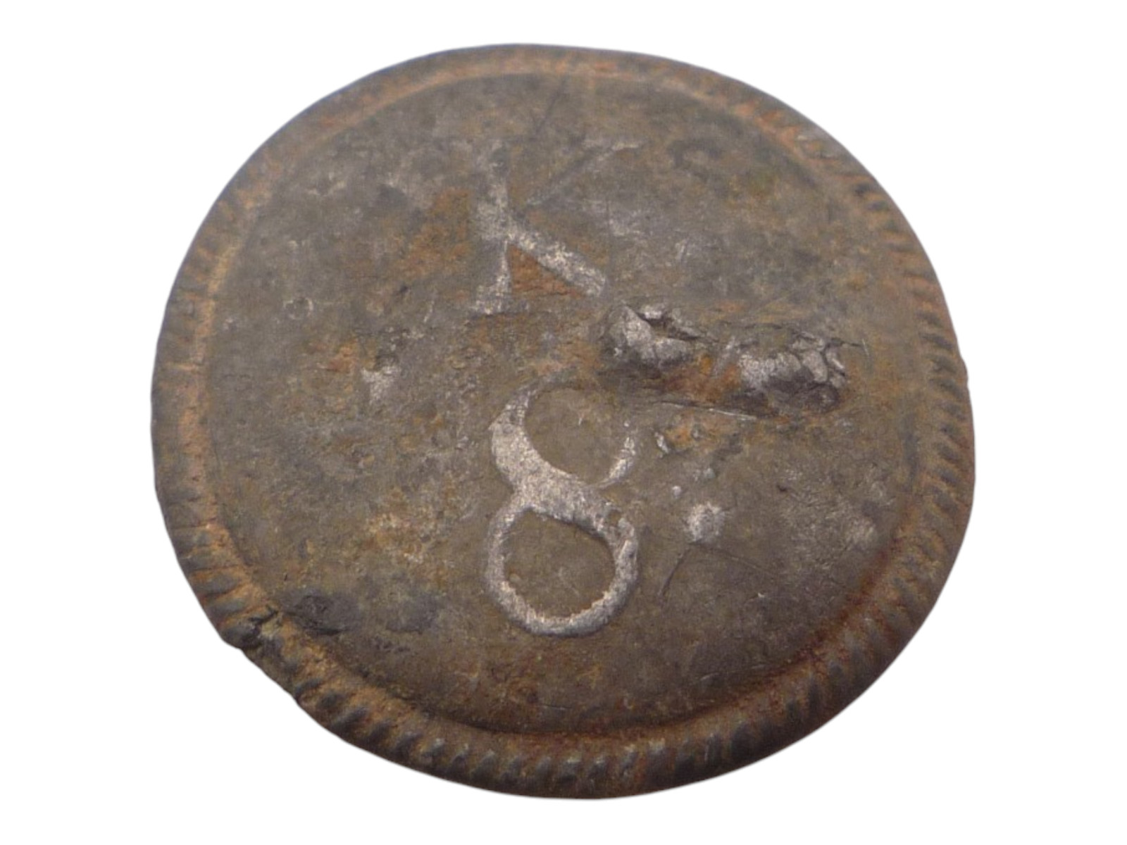 RARE WAR OF 1812 Era CANADIAN British  Kings 8th Regiment Button