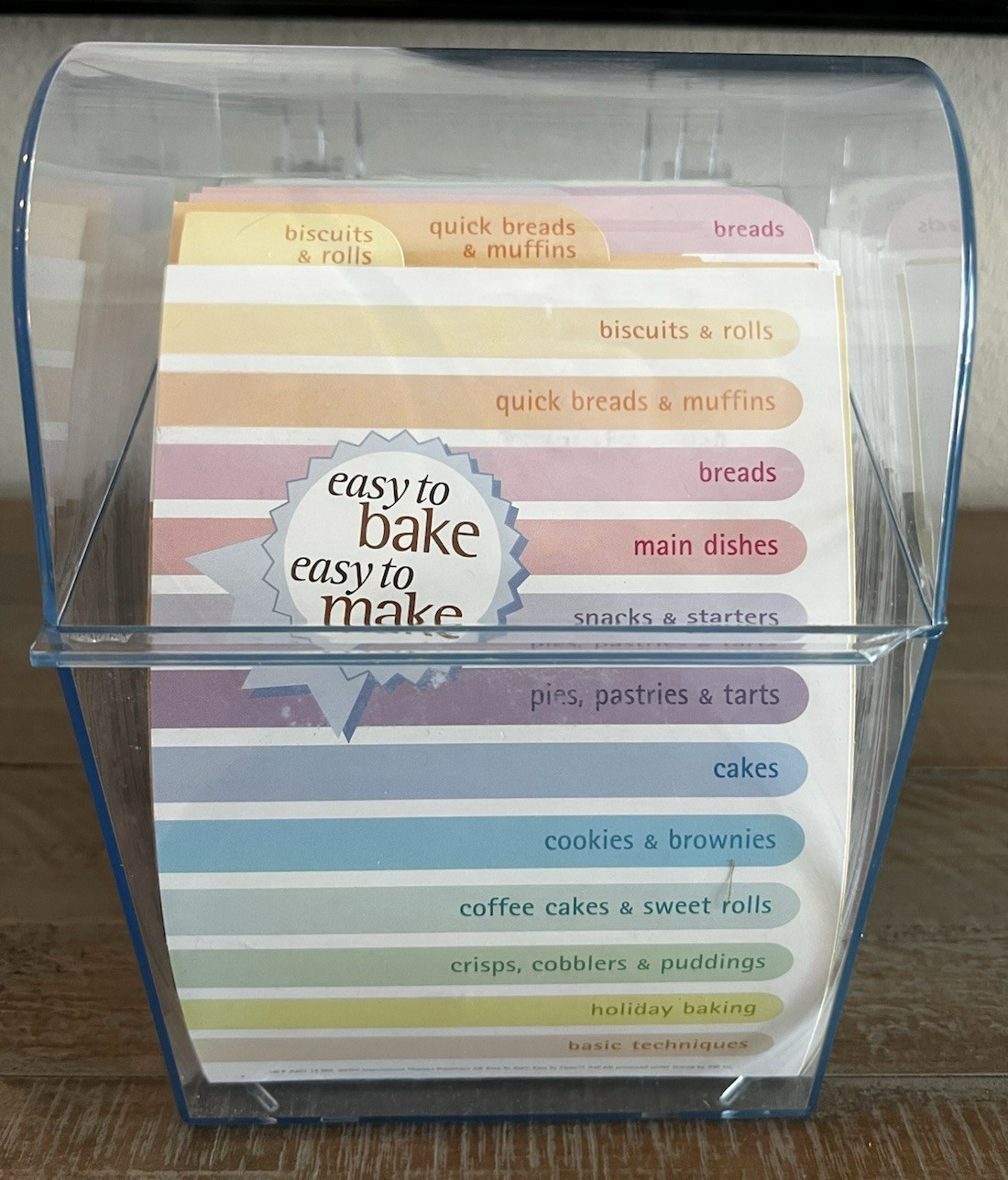 Vintage Easy to Bake Easy to Make 290+ Recipe Cards Blue Storage Case