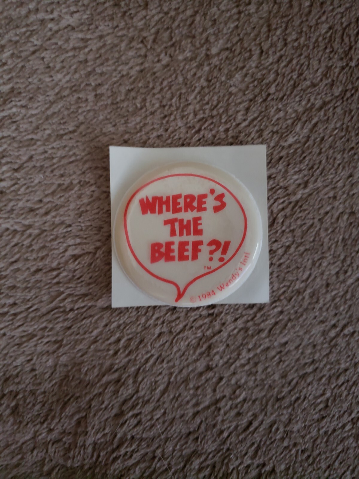 Vintage Original 1984 Wendy’s Where’s The Beef 80\'s Puffy Sticker. 