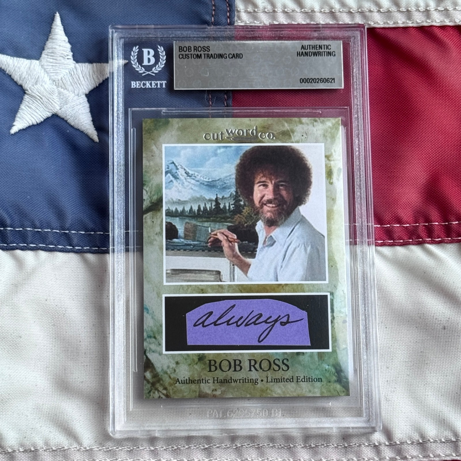 Bob Ross Handwritten Word Cut from Autograph Letter Signed Beckett BAS