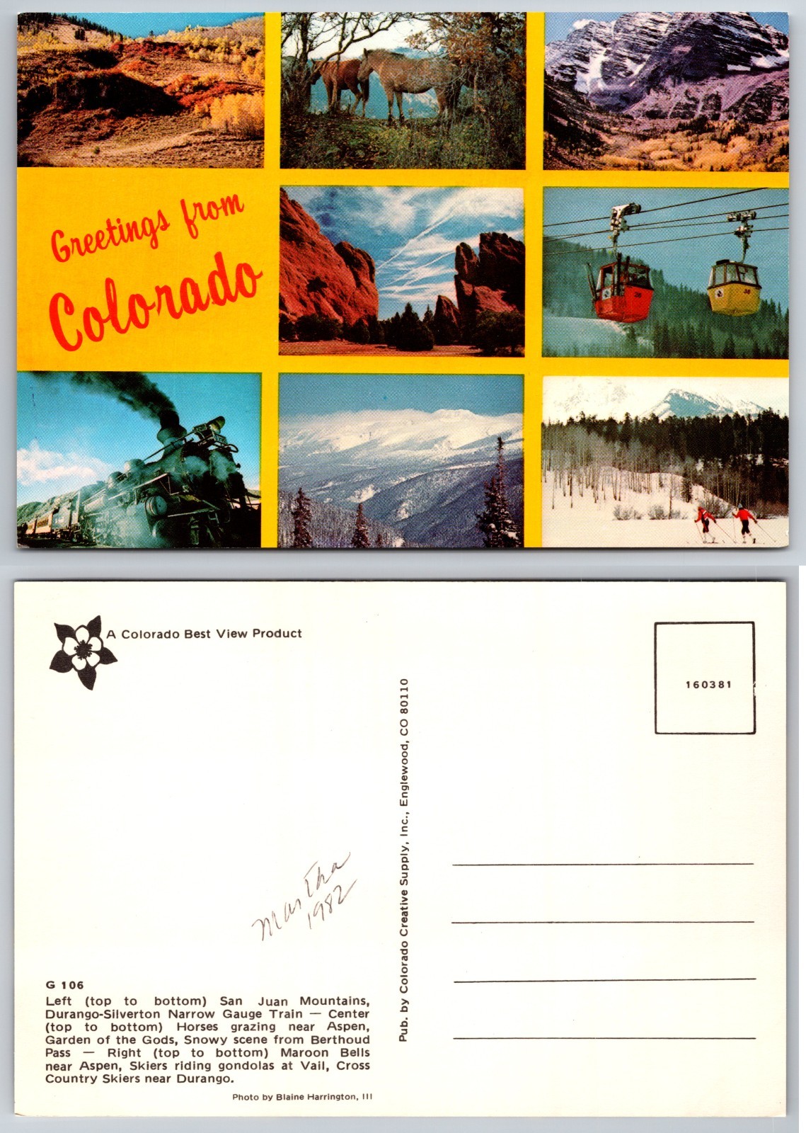 Continental Greetings Colorado Mountains Postcard