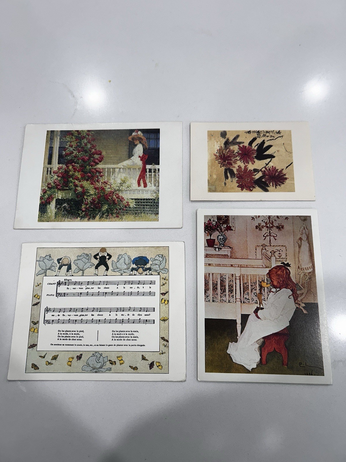 Vintage Art Museum Postcards Lot of 4-Metropolitan Museum, Carl Larsson, UNICEF