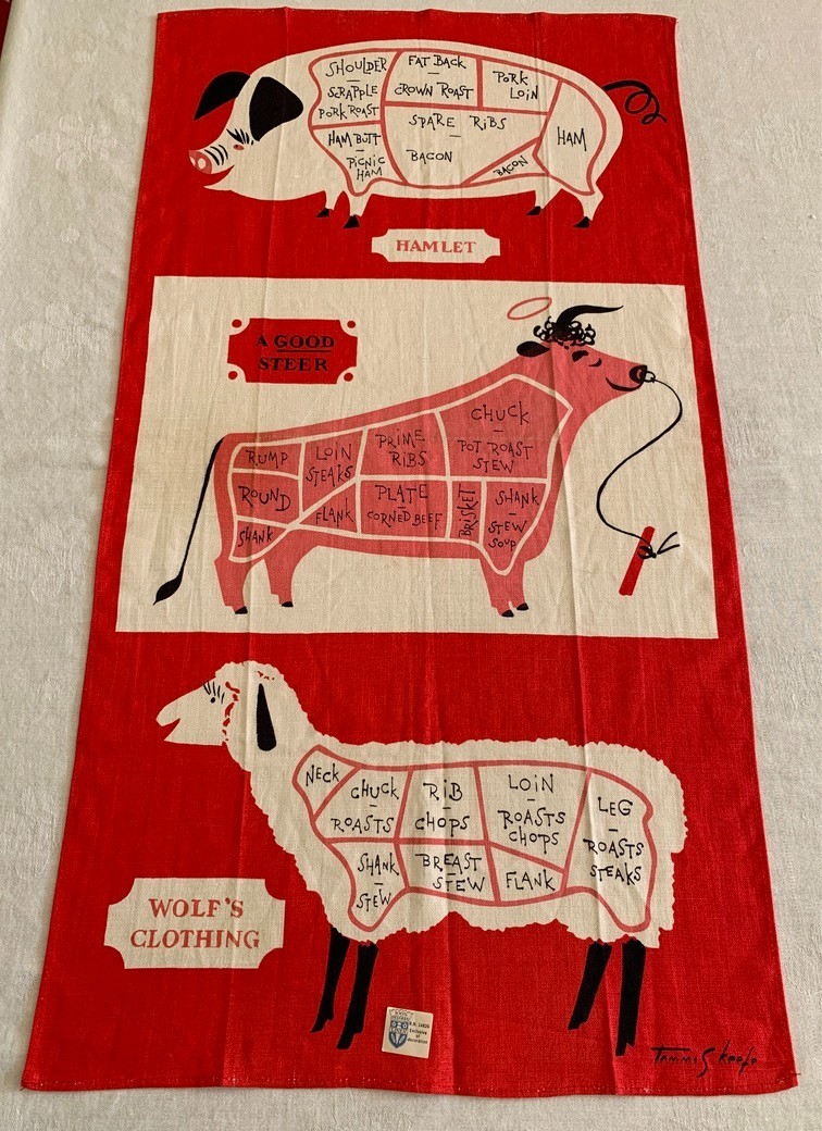 Vintage Tea Towel MCM Tammis Keefe 