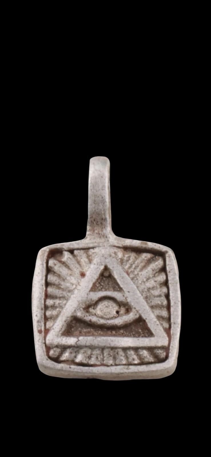 Antique Ww1 Ww2 Era Central Europe Masonic Pendant  800 Silver Mason Eye