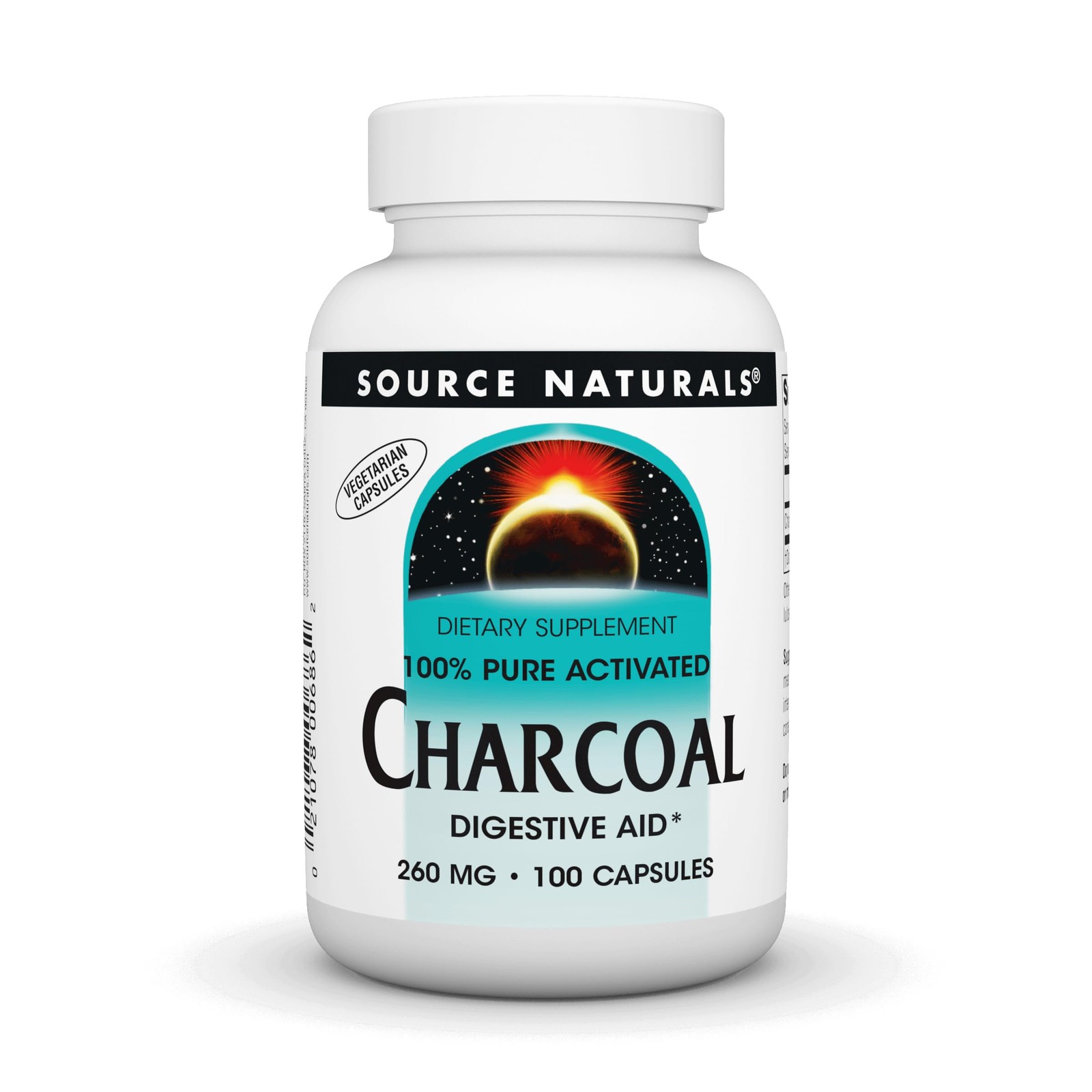 Activated Charcoal - 100% Pure Activated Charcoal, Digestive Aid - 100 Capsules Activated Charcoal - 100% Pure Activated Charcoal, Digestive Aid - 100 Capsules