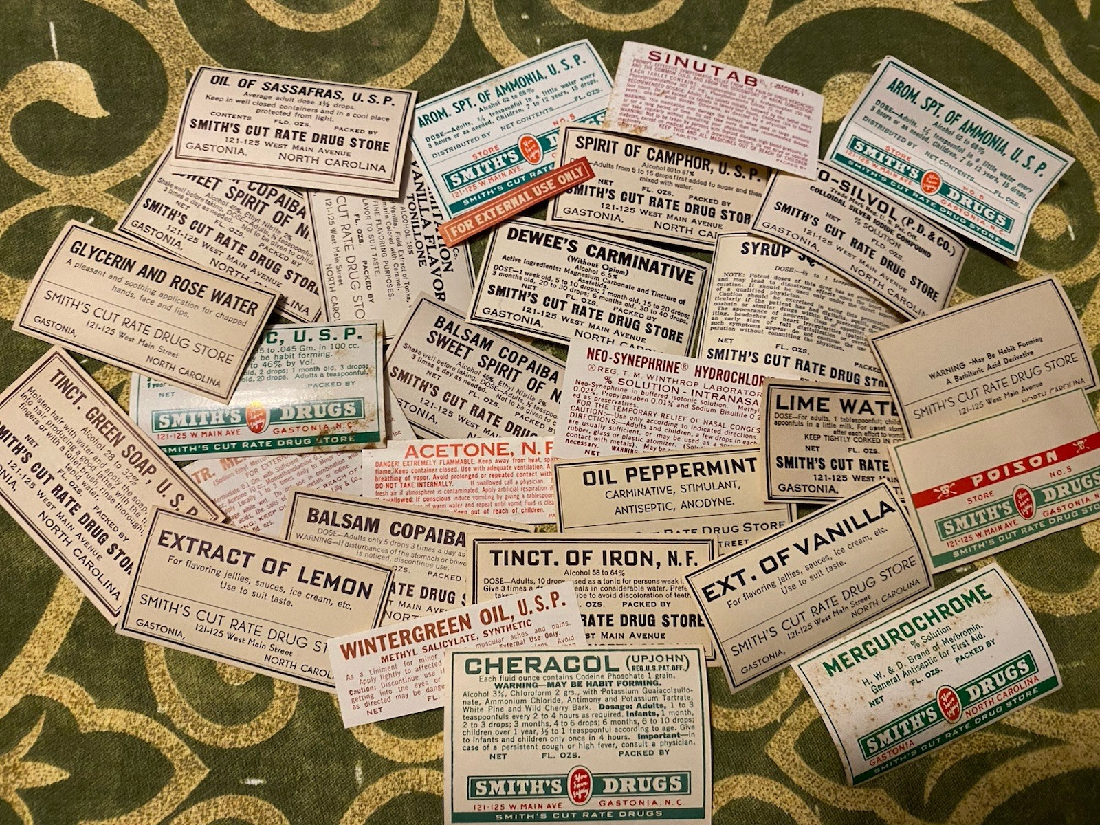 Vintage Pharmacy Drug Store Bottles Labels Unused Medicine  Random Lot of 25