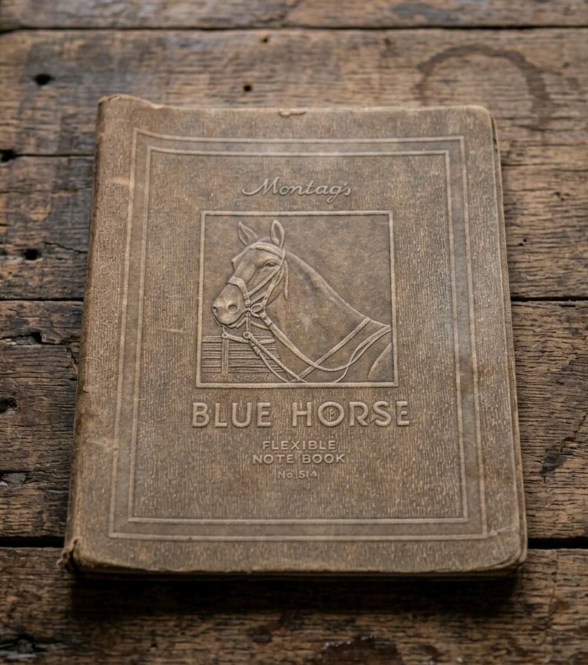 Vintage Montag's Blue Horse 2-Ring Binder Cover No. 514 School Supply Empty