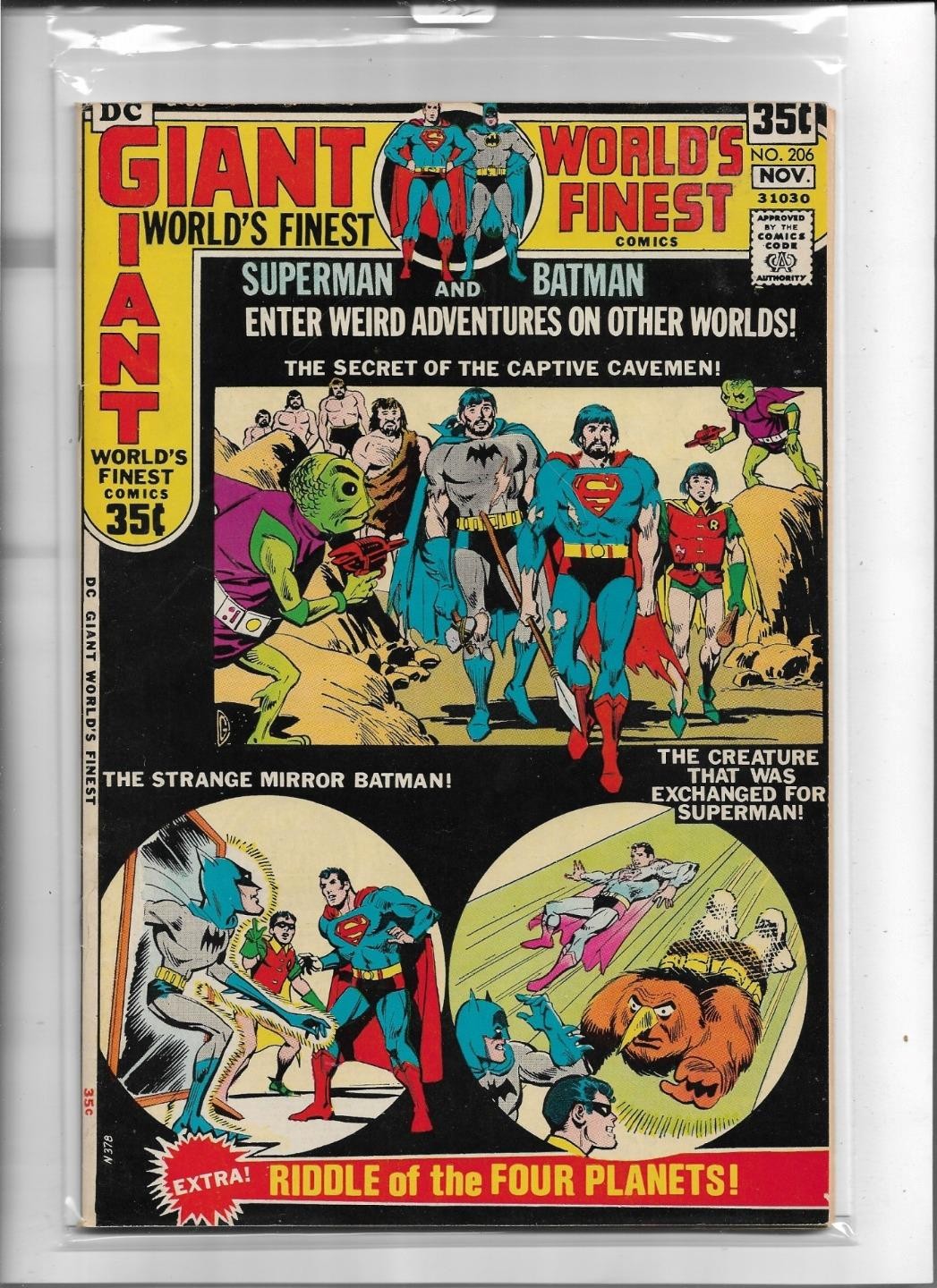 WORLD'S FINEST COMICS #206 1971 VERY FINE+ 8.5 1352 BATMAN SUPERMAN DC COMICS