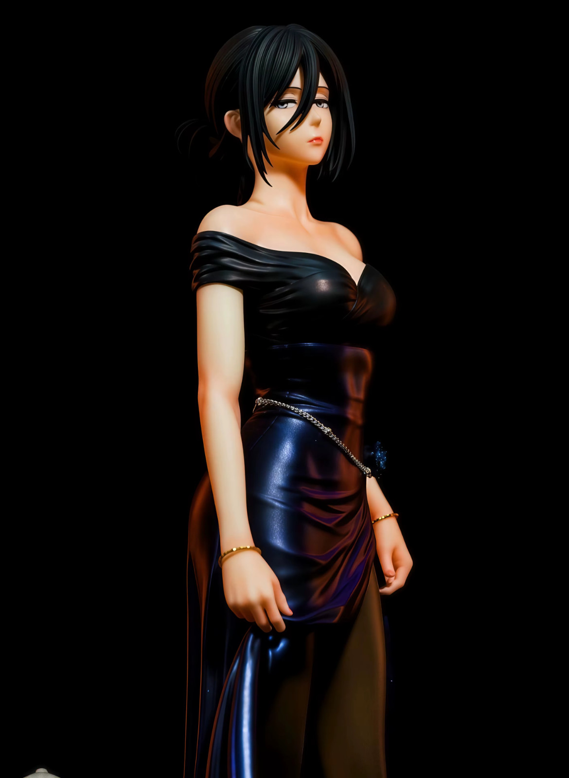 Attack on Titan Mikasa Ackerman Black Dress Figure 25CM PVC Anime Statue