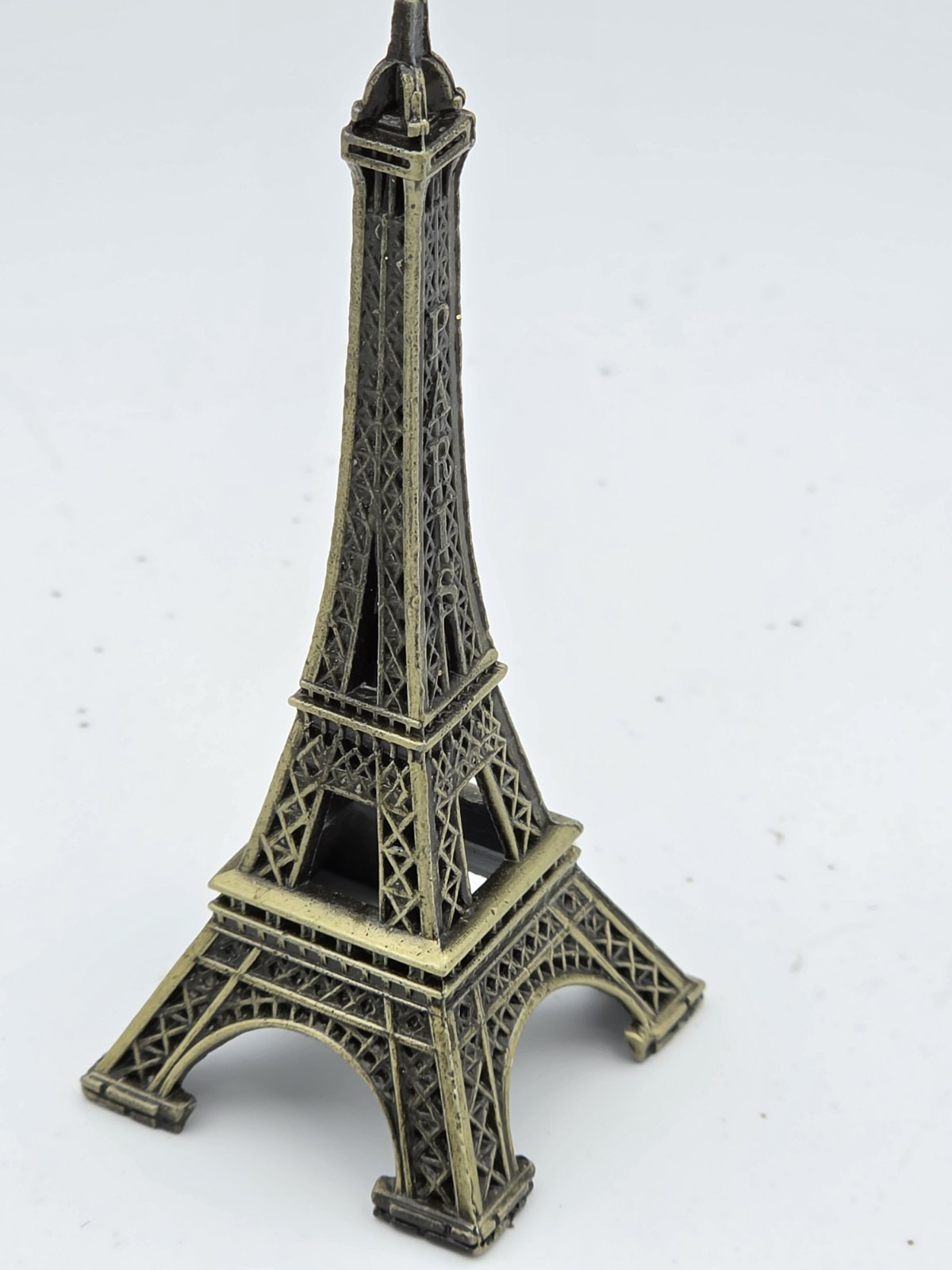 Paris Eiffel Tower Metal Miniature Souvenir Statue Antique Brass Tone 5\