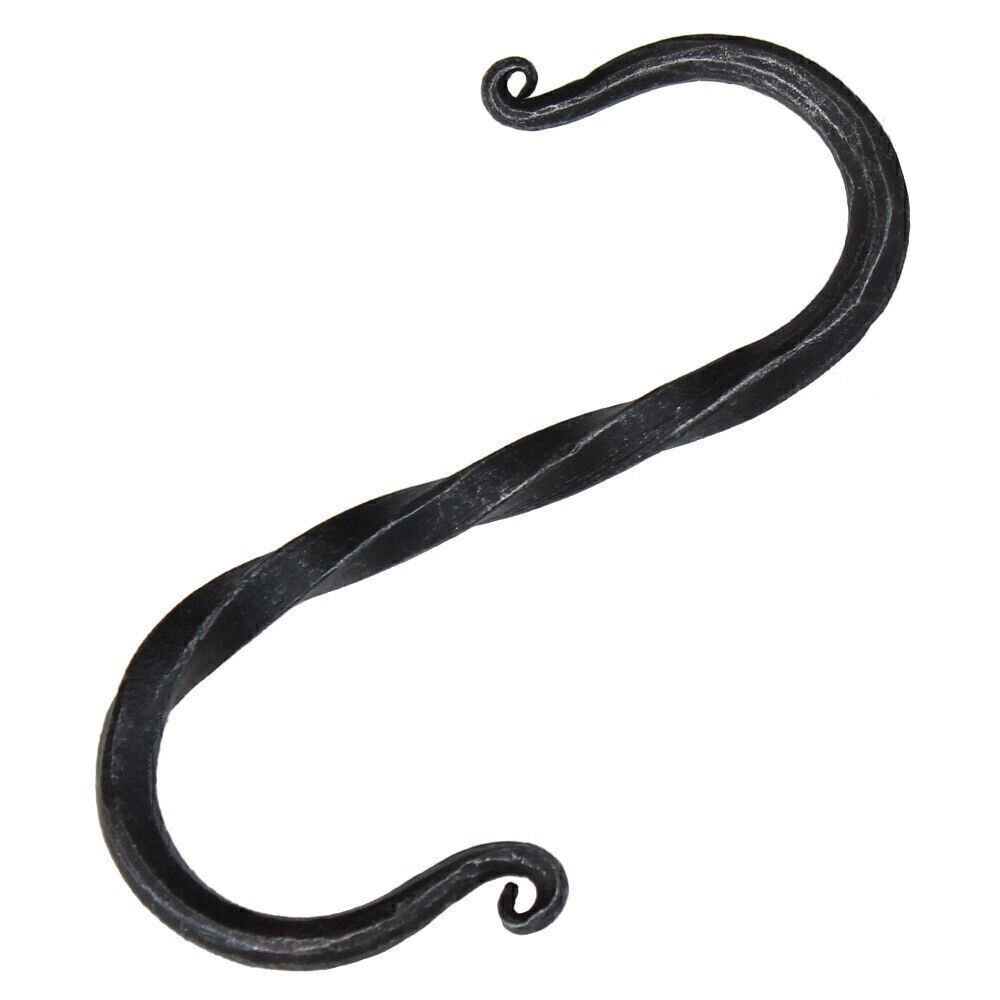 S Hooks Set of 2 6 Inch Brass Look hand forged blacksmith s hook set of 2