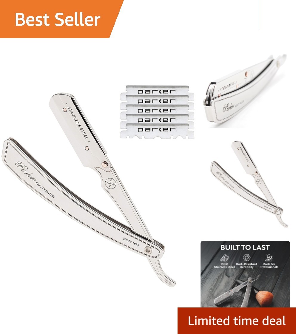 Professional SRX Straight Razor – Heavy-Duty Steel with Clip-Type Blade Holder