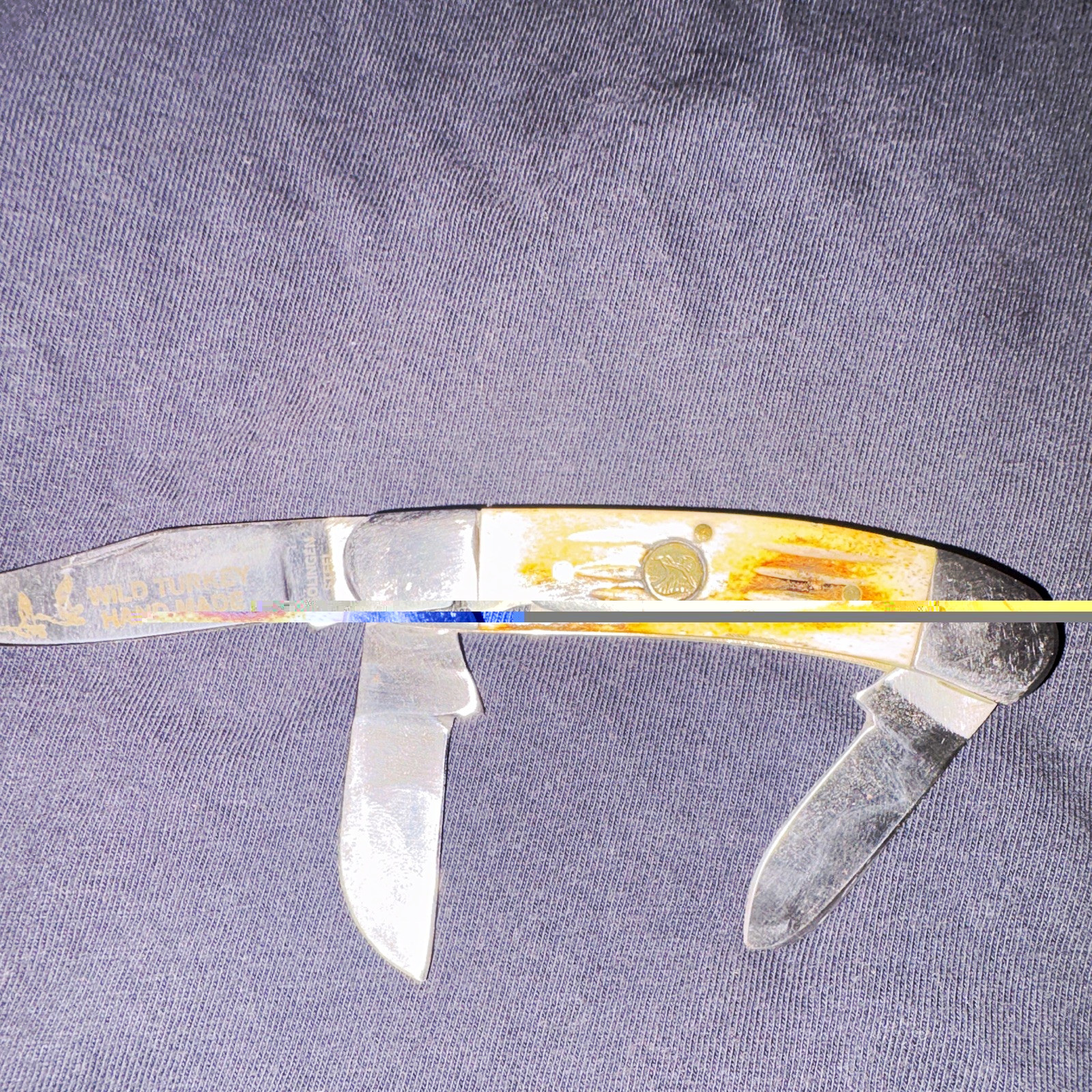 Wild Turkey Handmade 3-Blade Bone Handle Stainless Slipjoint Pocketknife 1986
