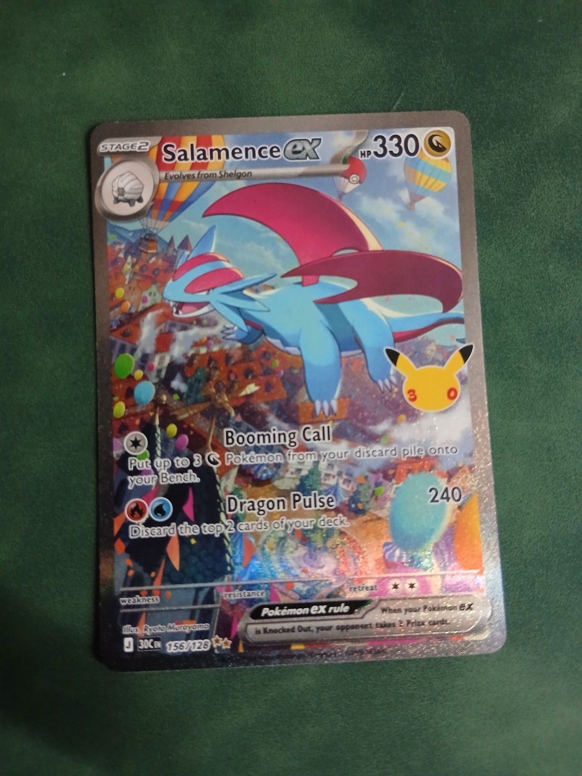 Salamence ex 156/128 30th Celebration Holo pokemon card