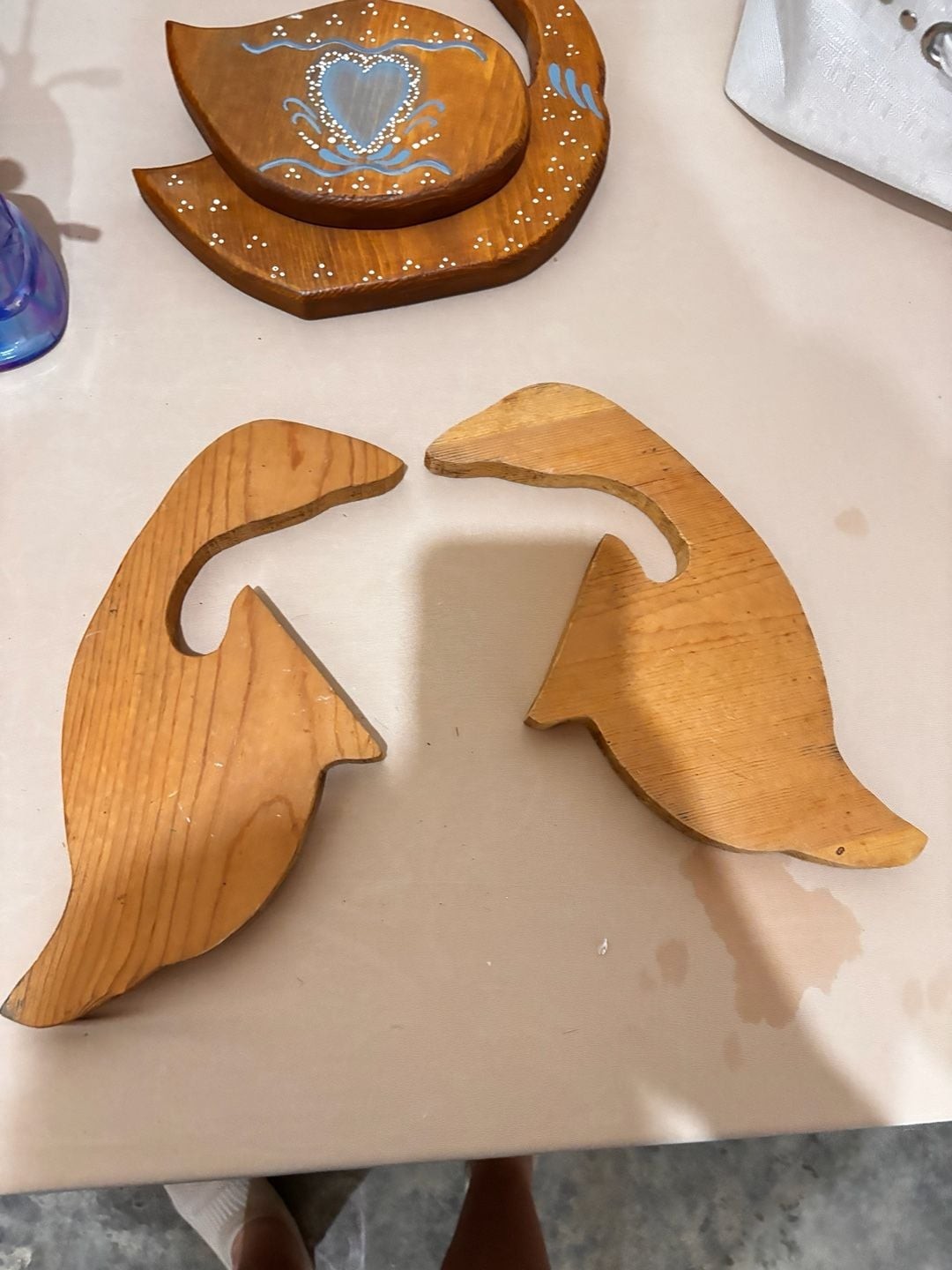 Vintage Hand Carved Wooden Duck Book Holder