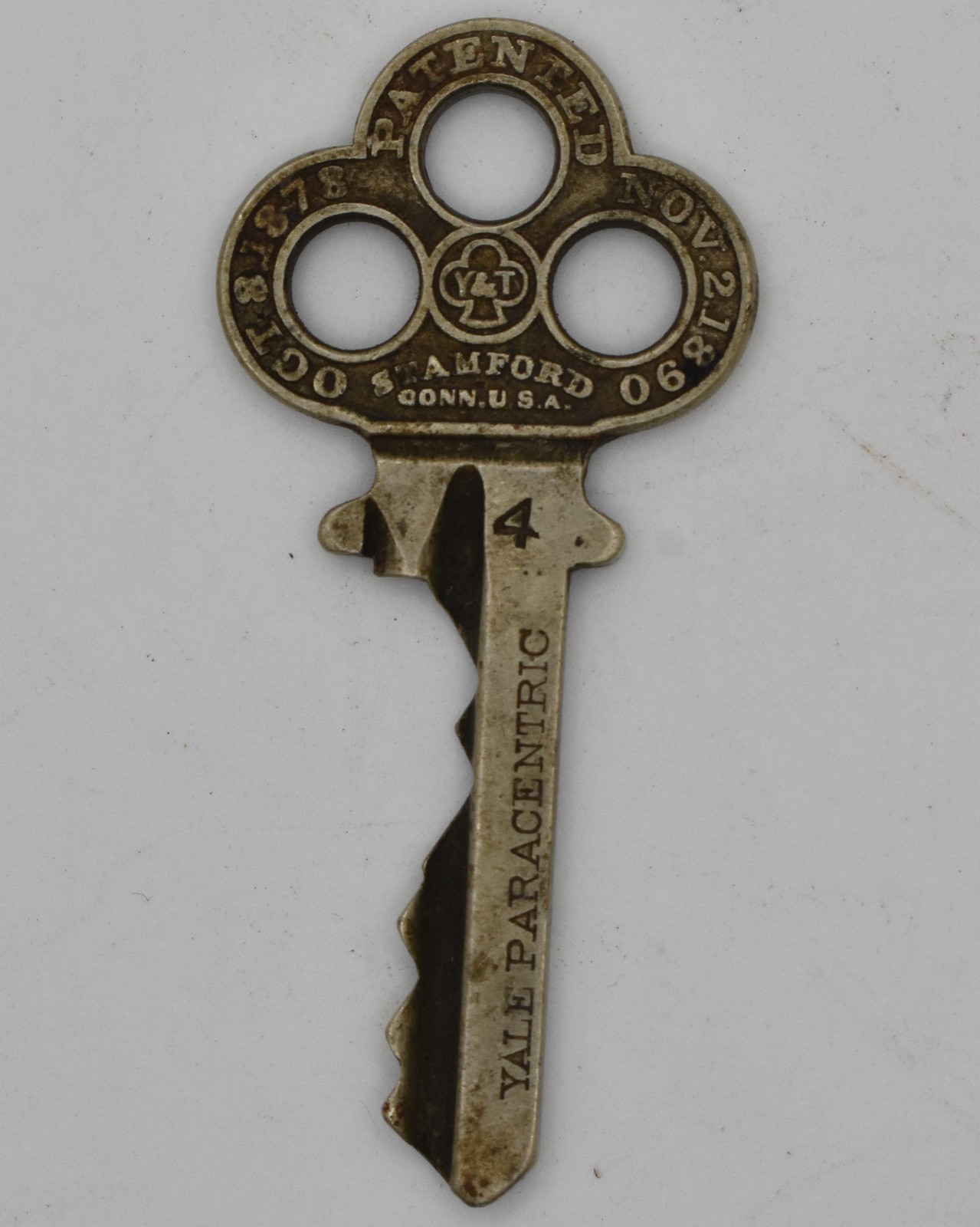Yale Paracentric Key Y & T   Pat.  1878 Stamford Connecticut.