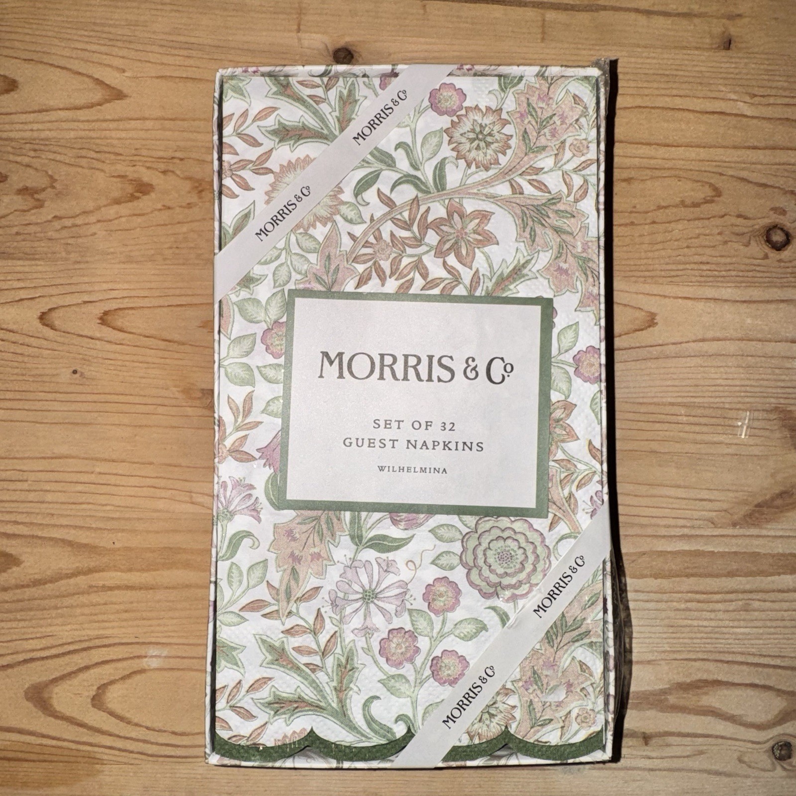 William Morris & Co. Paper Napkins Set Of 32 Guest Napkins Wilhelmina Print