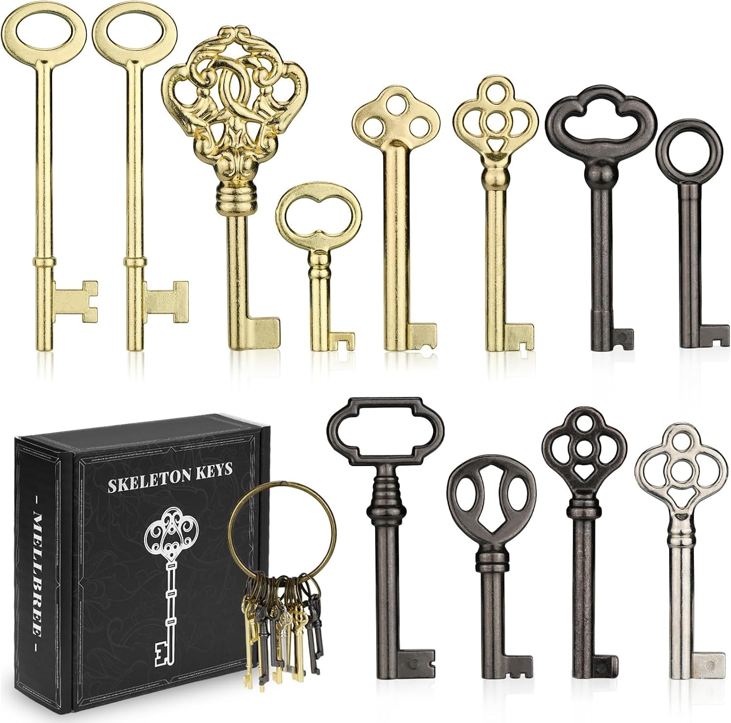12pcs Skeleton Key Set | Universal Hollow Barrel Keys for Antique Cabinet Door 12pcs Skeleton Key Set | Universal Hollow Barrel Keys for Antique Cabinet Door