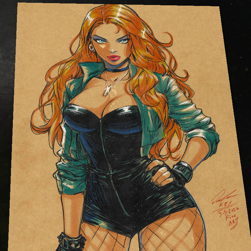 Black Canary Art Print Signed 8.5x11 | Art by Keyeske