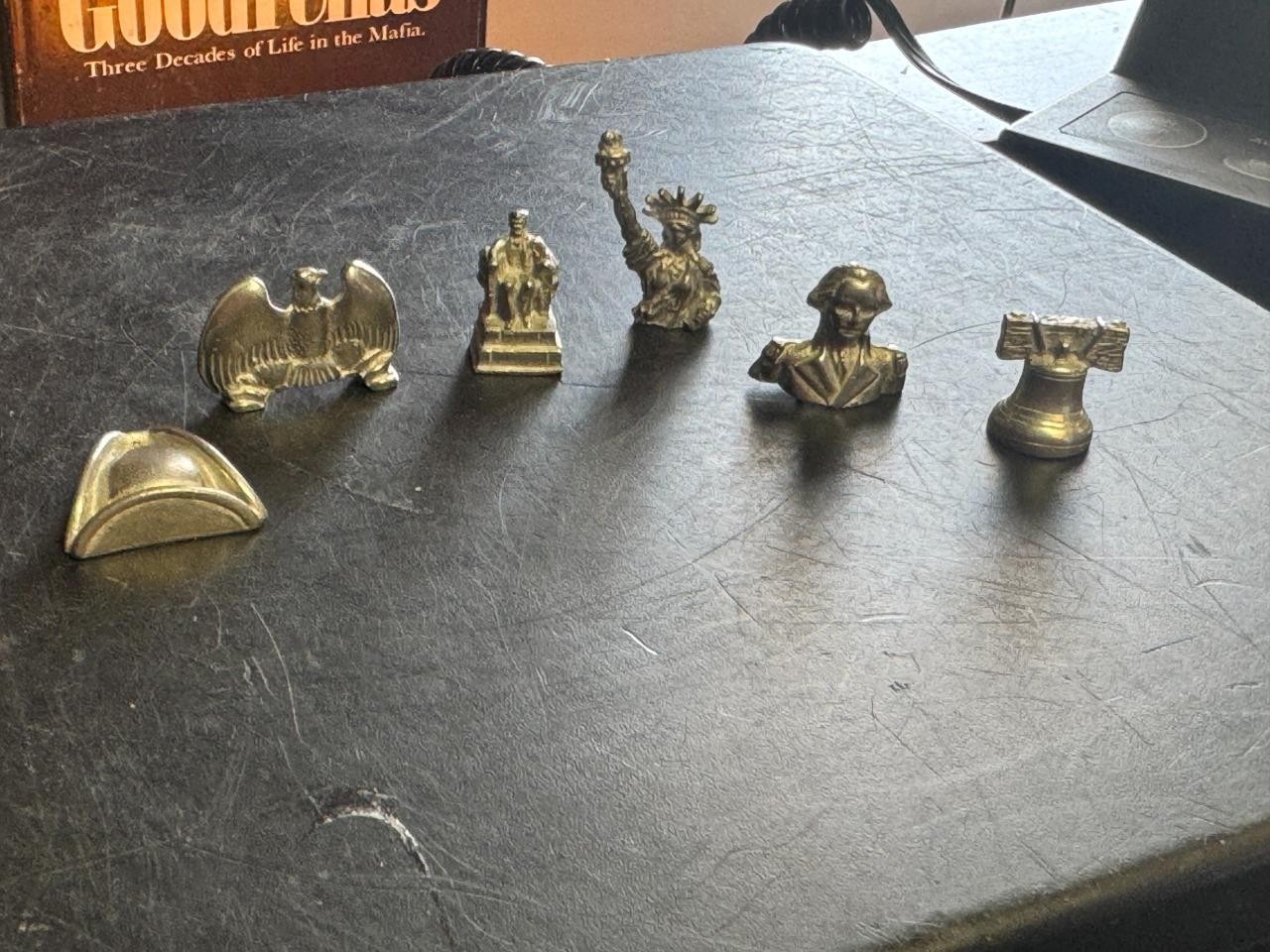 Vintage Unknown Metal Patriotic Miniature Game Pieces / Souvenirs - rare