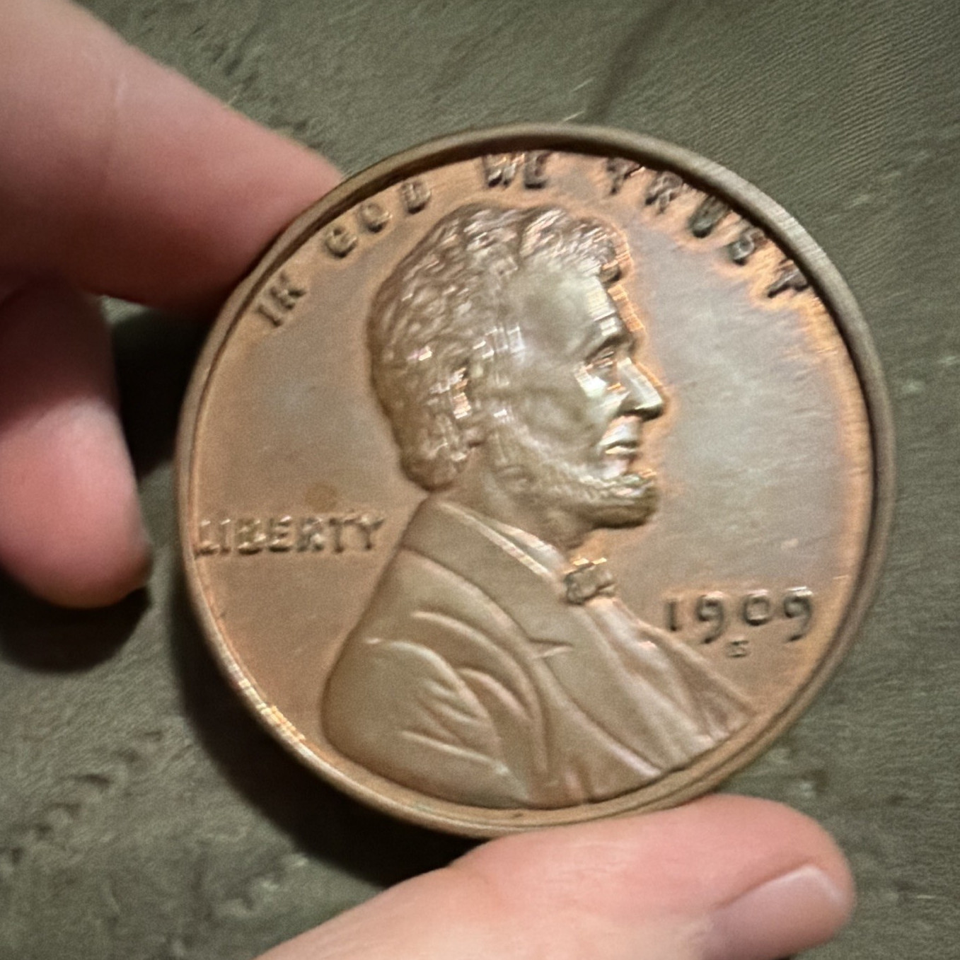 1909-S Lincoln Wheat Small Cent Lip Gloss Token Coral/Rose Copper RB
