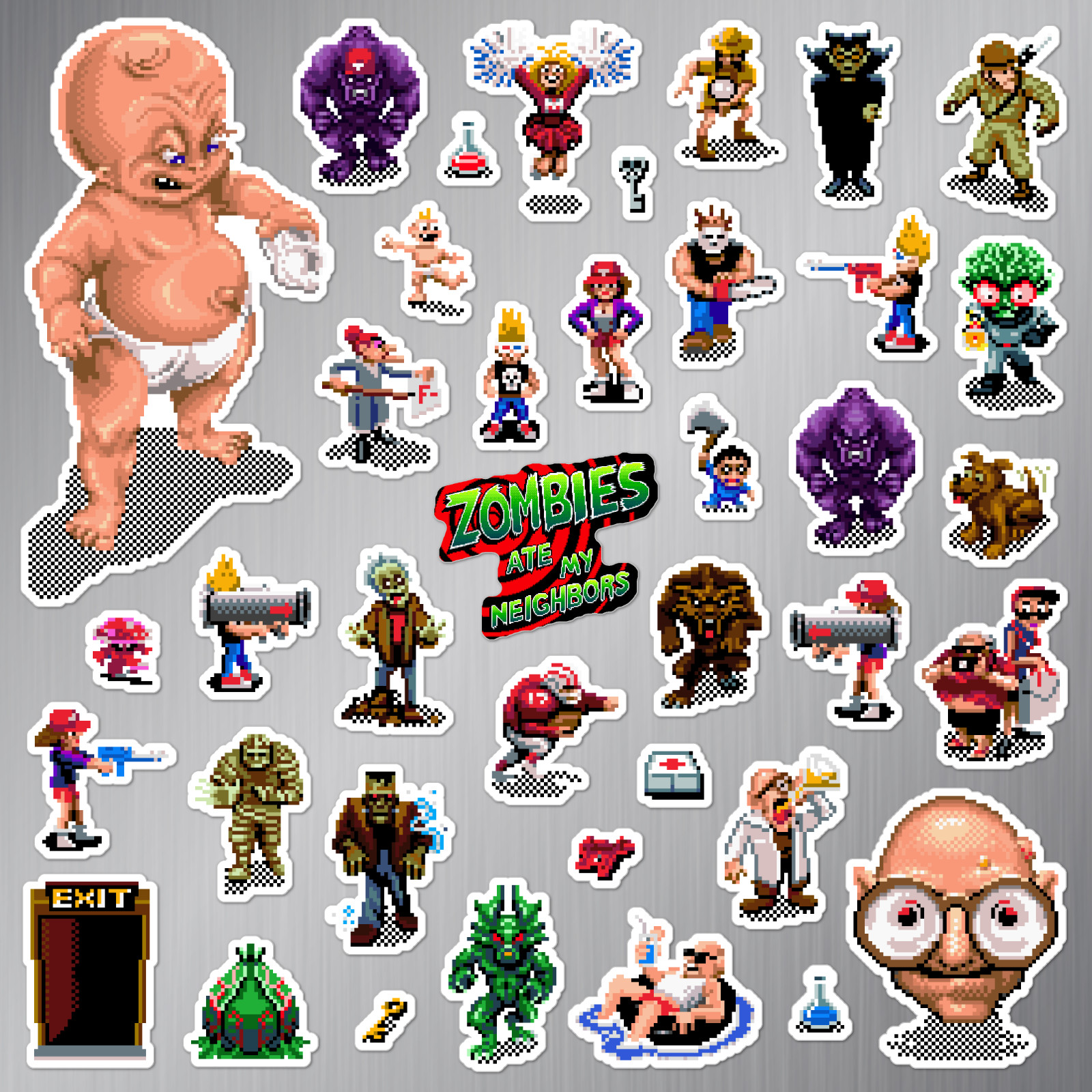Zombies Ate My Neighbors Magnets ZAMN Nintendo SNES Pixel Art 39 Magnet Pack