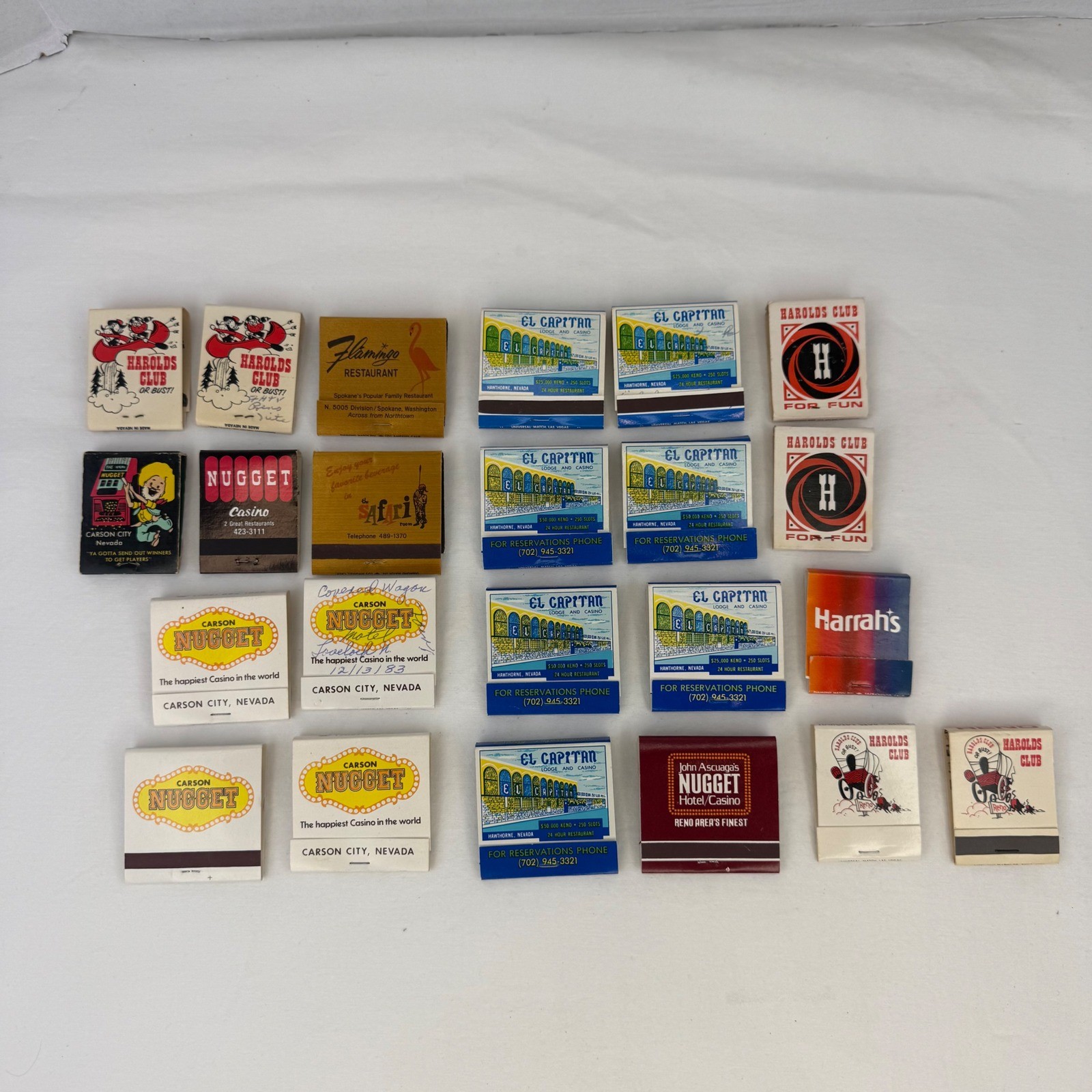 Vintage Nevada Casino Matchbook Lot Harolds Club El Capitan Carson Nugget 23pc