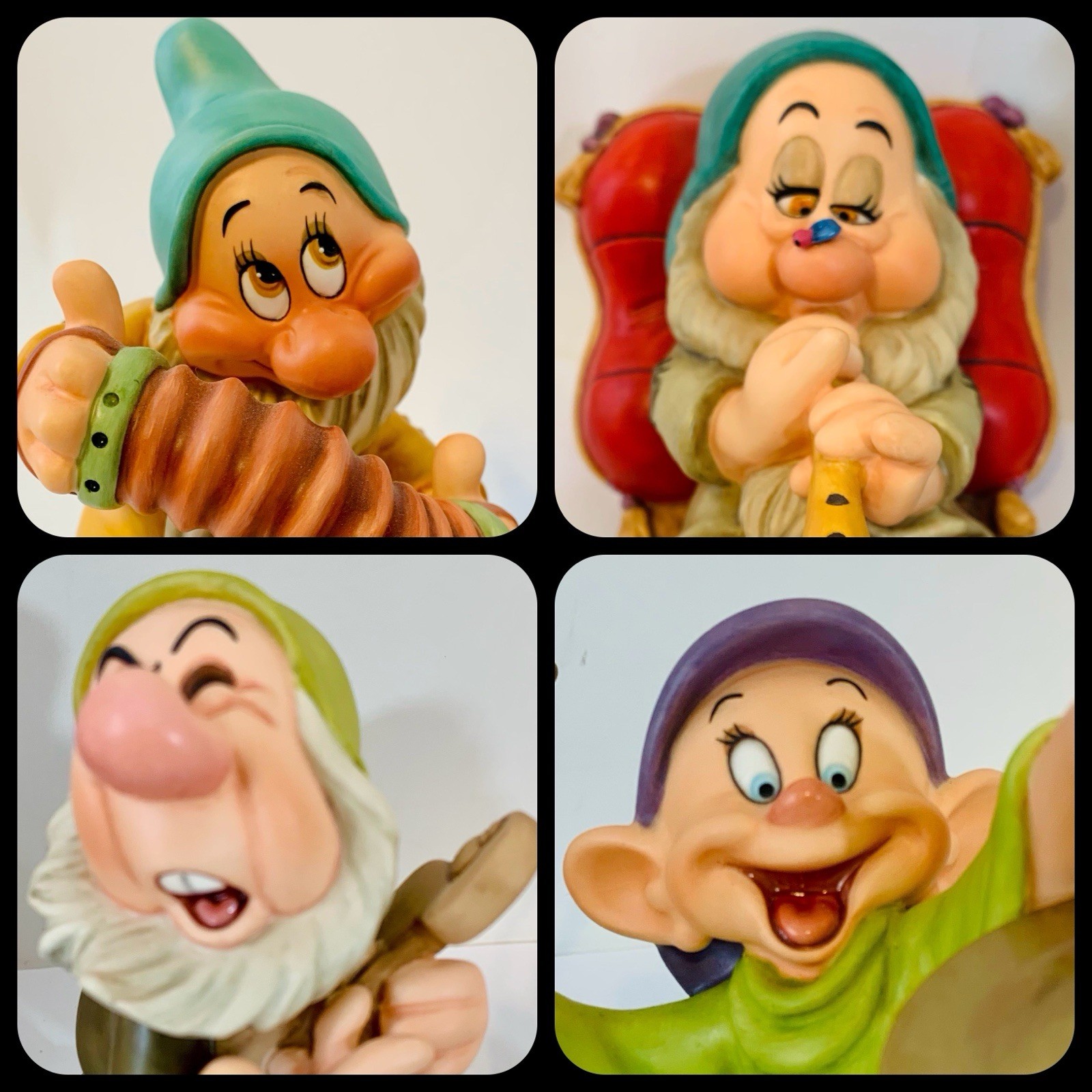 WDCC Disney Lot of 4 Dwarves Figurines Set - MINT CONDITION - NO BOXES