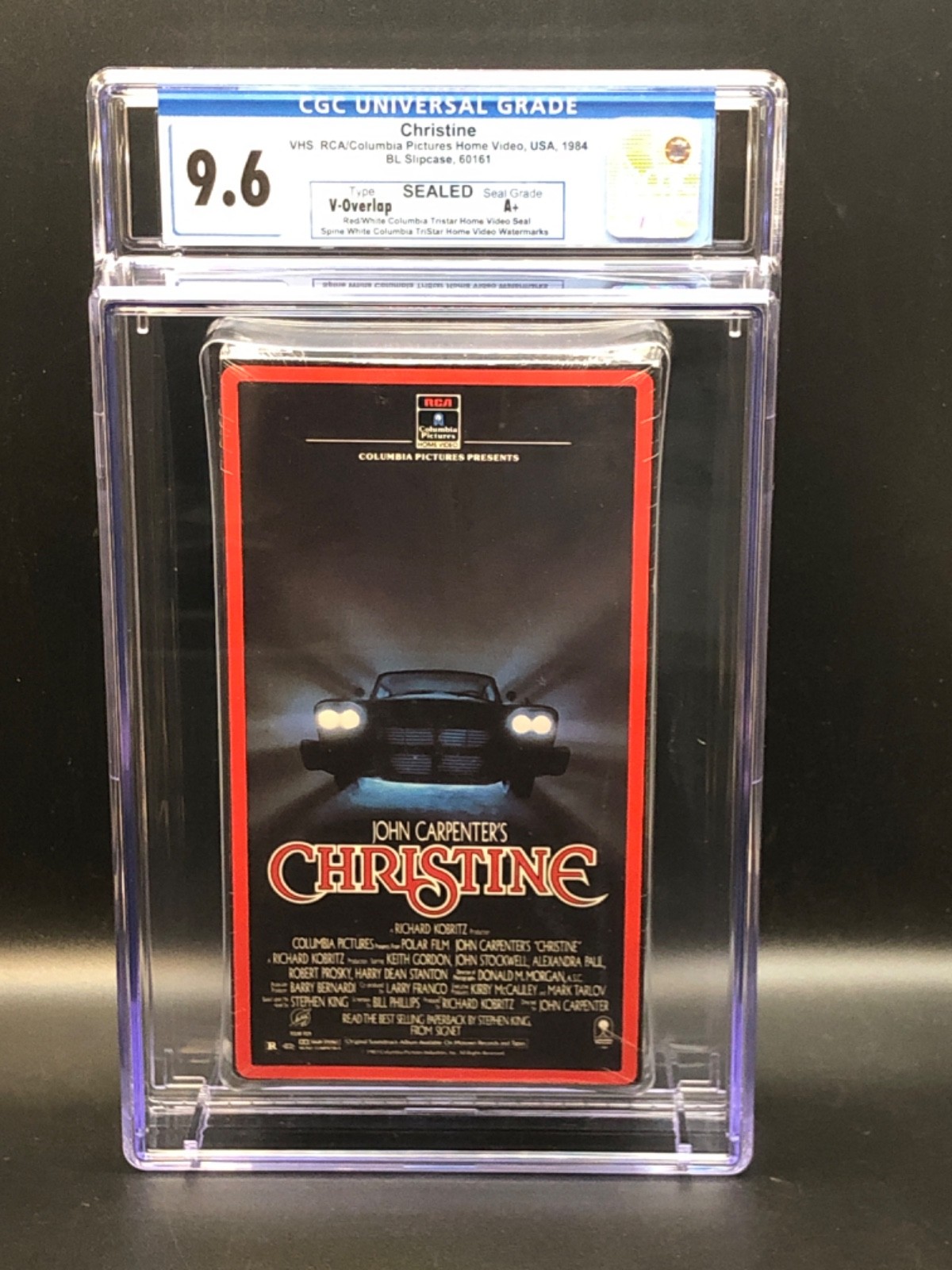 Christine (1983) - 1984 VHS - Graded CGC 9.6 - SEALED Grade A+ Watermarks