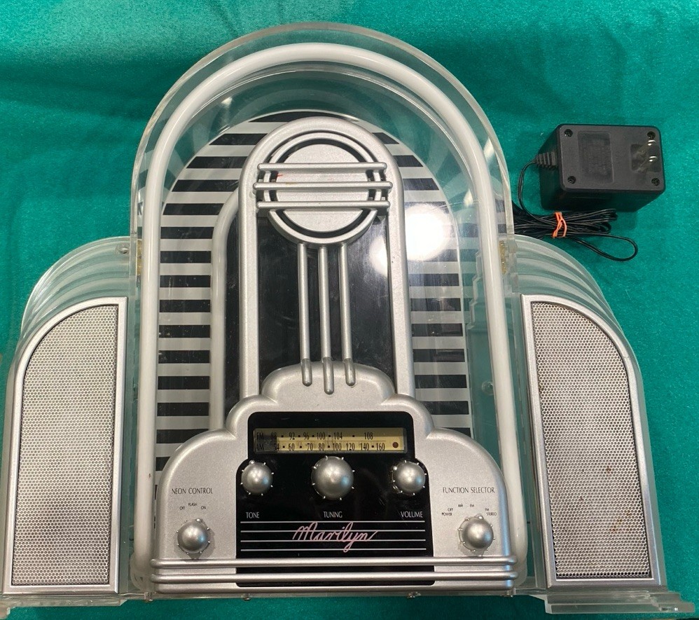 MARILYN NEON RADIO BY CICENA JUKEBOX 1988 AM FM DECO STYLE ADAPTOR  ANTENA RARE