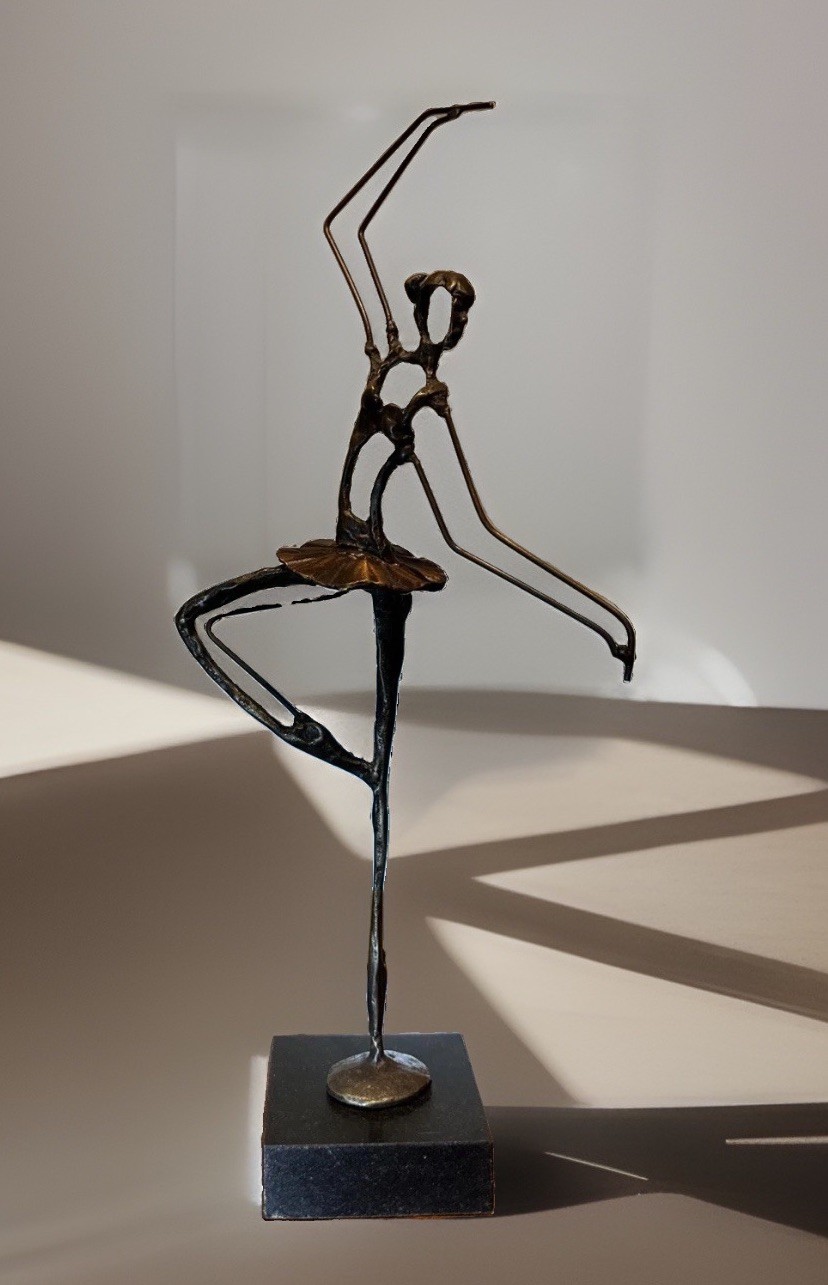 GRACE BRUTALIST BRONZE BALLERINA SCULPTURE VTG GIACOMETTI ERA JERE MID CENTURY