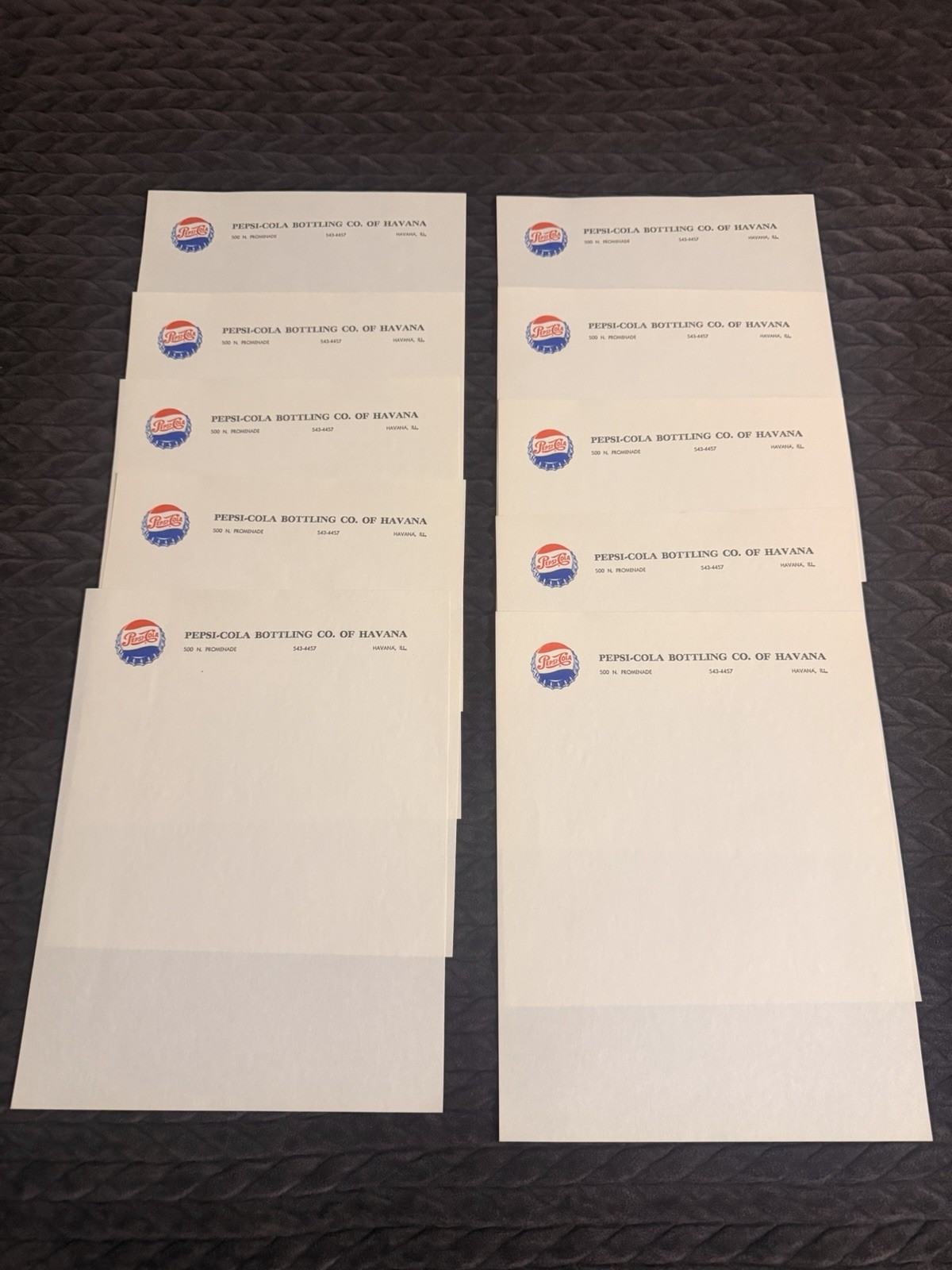 Letterhead 10 Sheets Of PEPSI 1960s Vintage Stationery Unused Lot