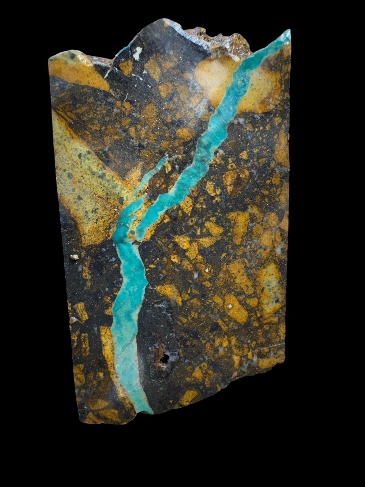 Stabilized Ribbon Turquoise Rough, Multi Color Host Rock  400 Grams