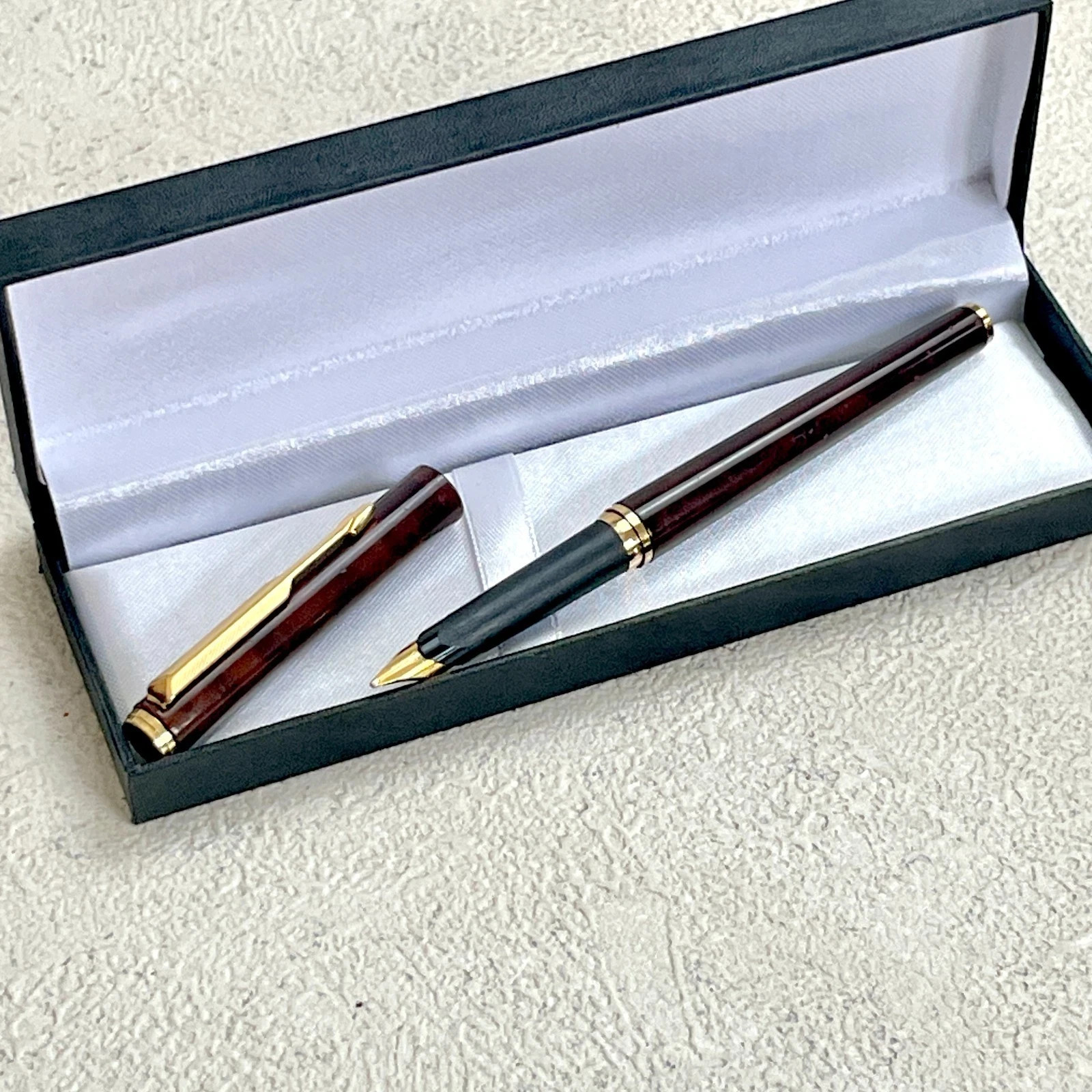 Vintage Parker 95 Thuya Laque Brown Marble Fountain Pen Made in France BS235
