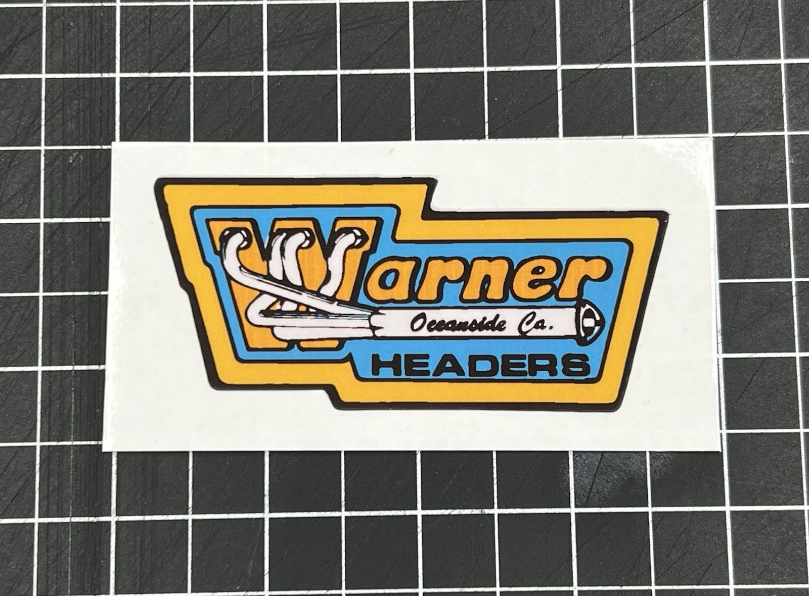 NEW WARNER HEADERS Oceanside CA. - Vintage 1970's Racing Decal Sticker