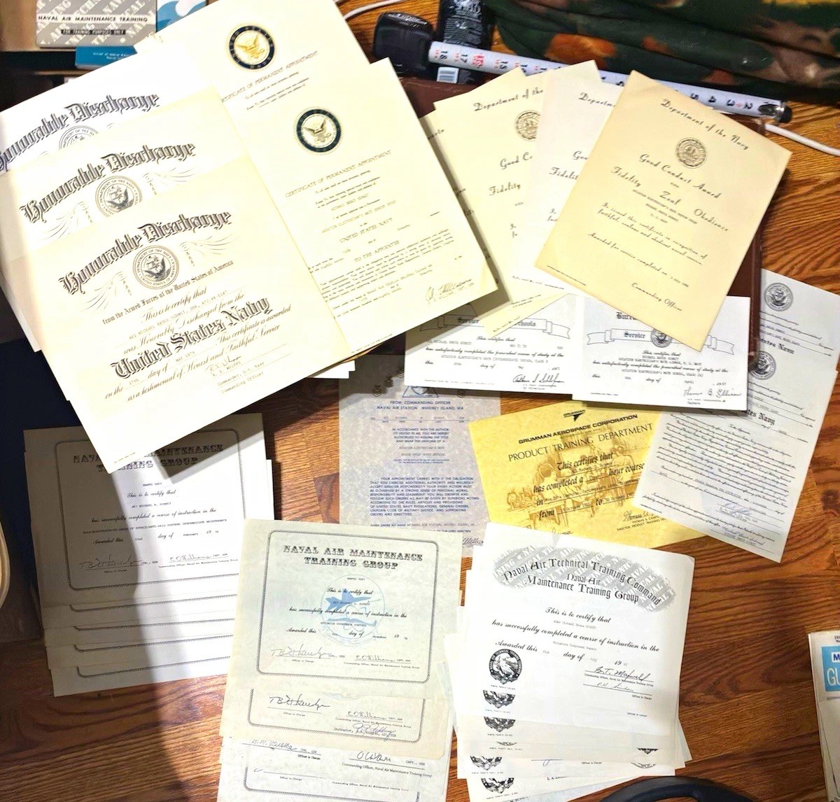 US Navy Militaria Certificates/Documents Lot Discharge Reenlistment Training