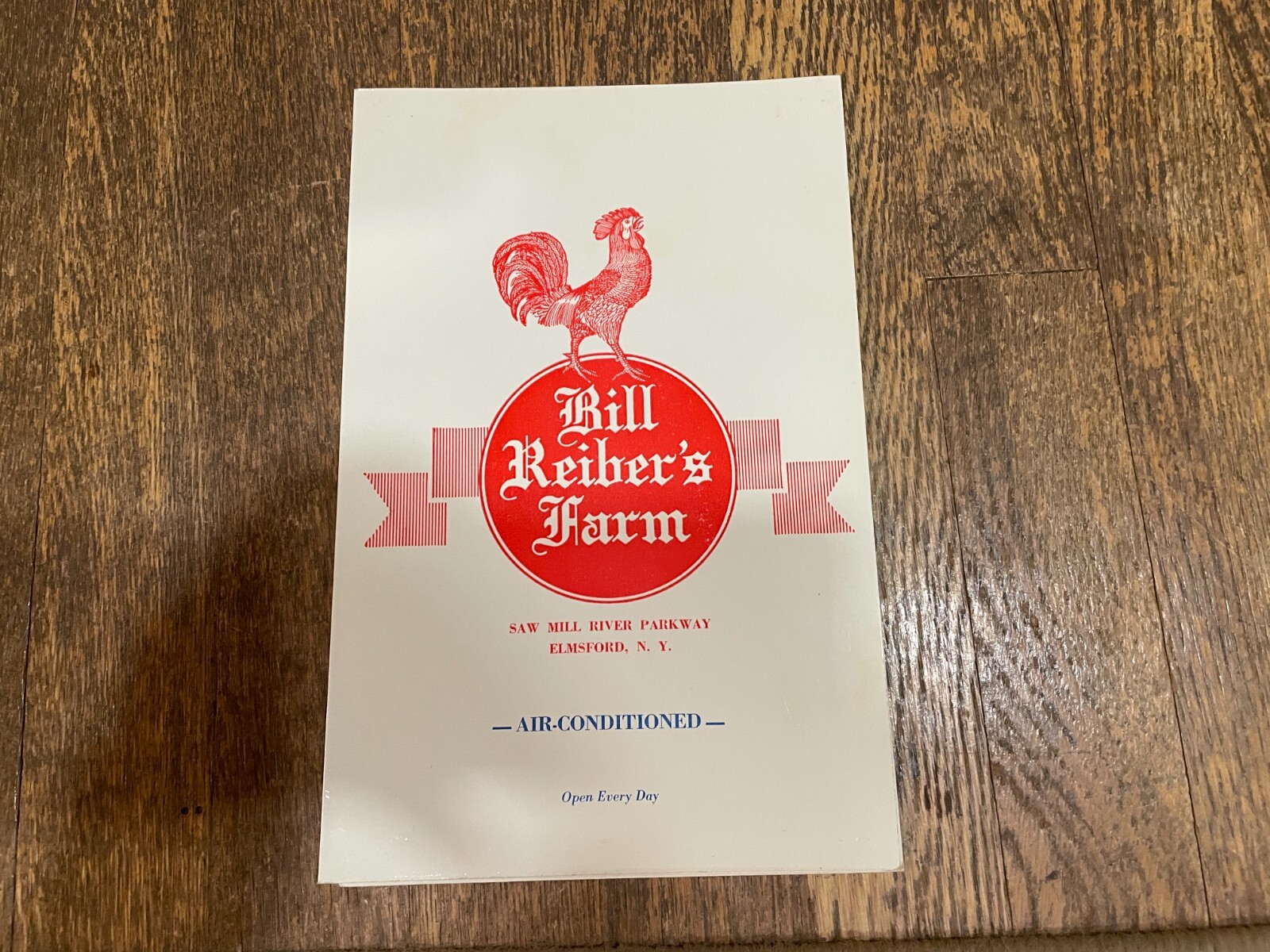 Bill Reiber's Farm Restaurant Menu Elmsford New York NY 1950's Vintage MCM