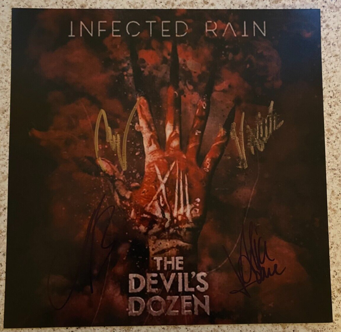 Infected Rain  **HAND SIGNED**  12x12 photo ~ AUTOGRAPHED - The Devils Dozen