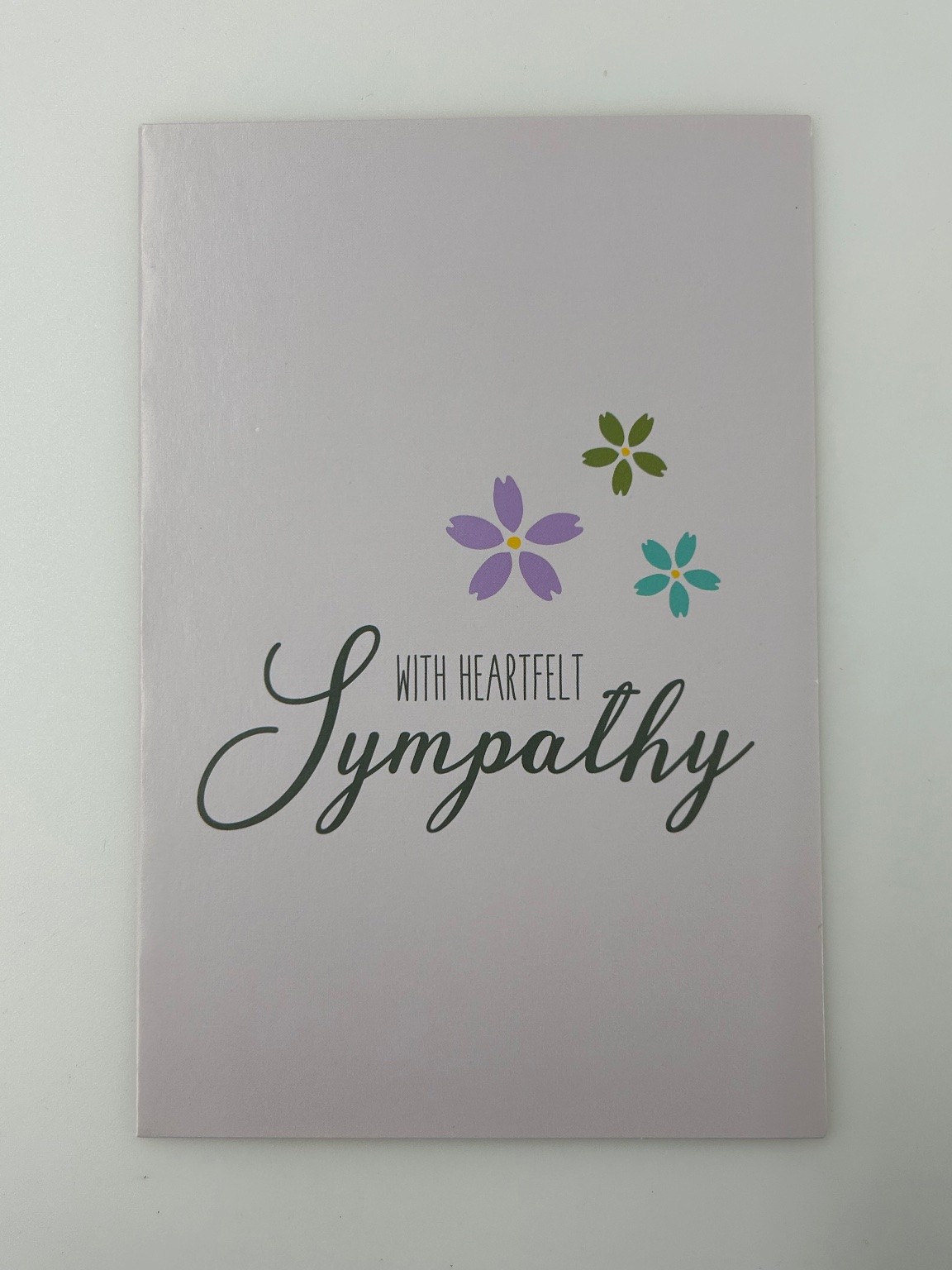 Heartfelt Sympathy Card Floral Design Blank Inside Condolence Greeting