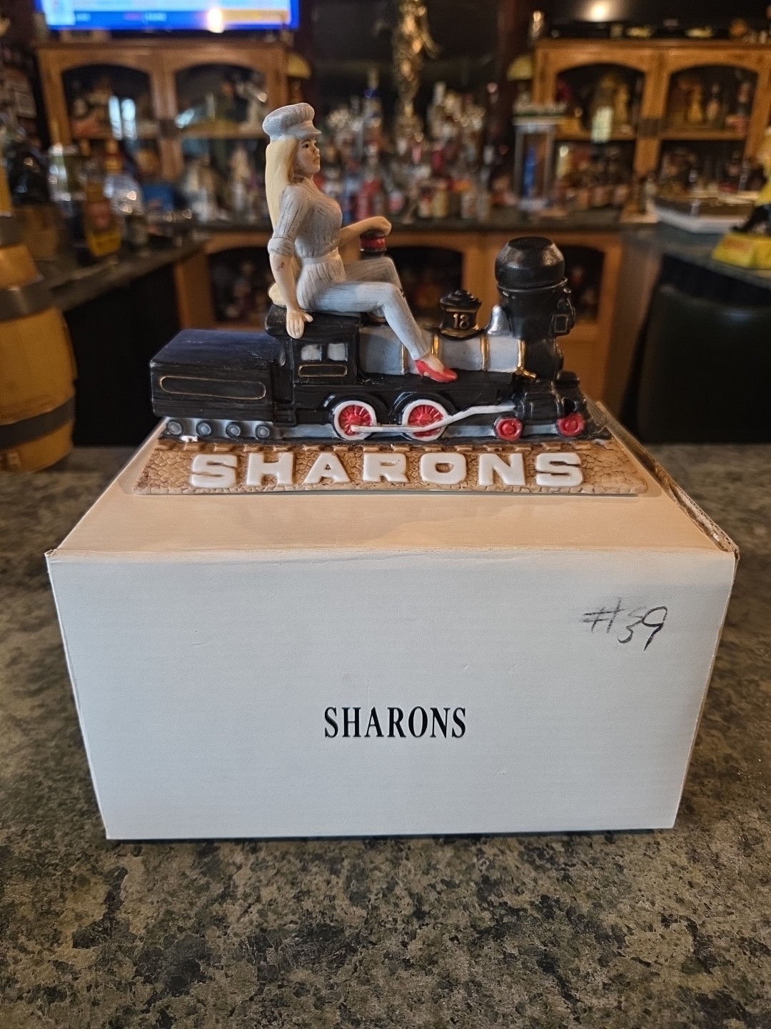 Sharons Brothel Carlin Nevada Decanter DUG With Box Since 1861 Train
