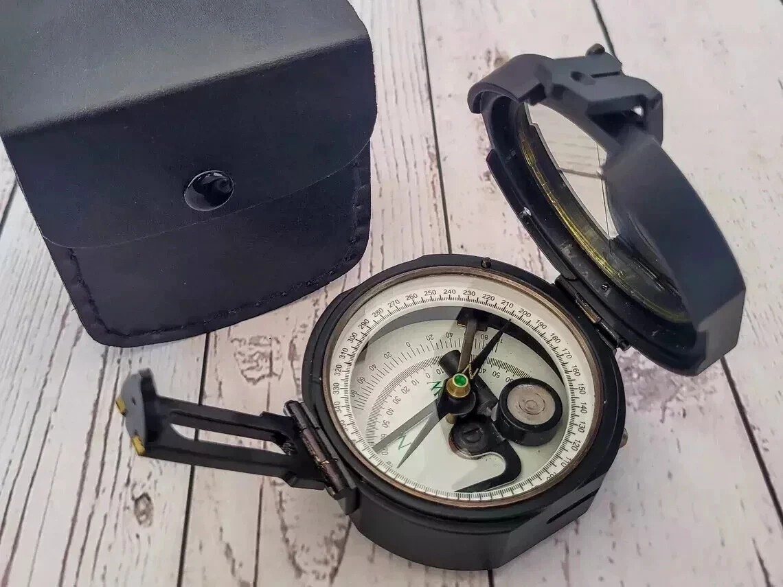 Vintage Bruntons Ainsworth Surveyors Geological Pocket Transit Compass