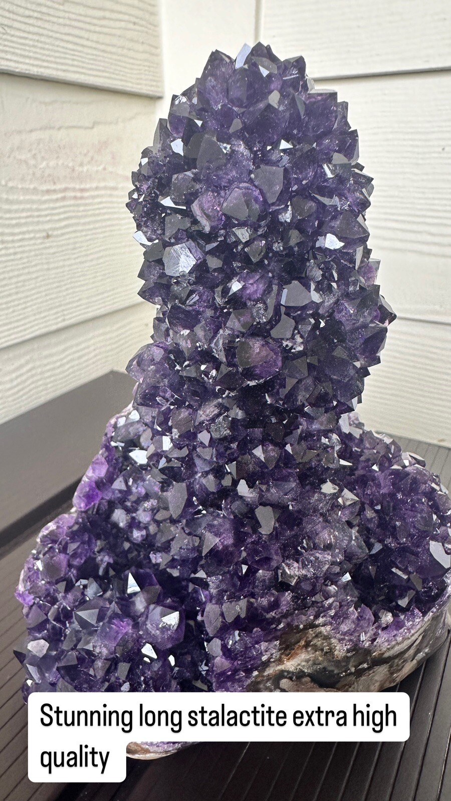 Amethyst  Stalactite Long Extra High Quality Deep Purple Rare Hard To Find