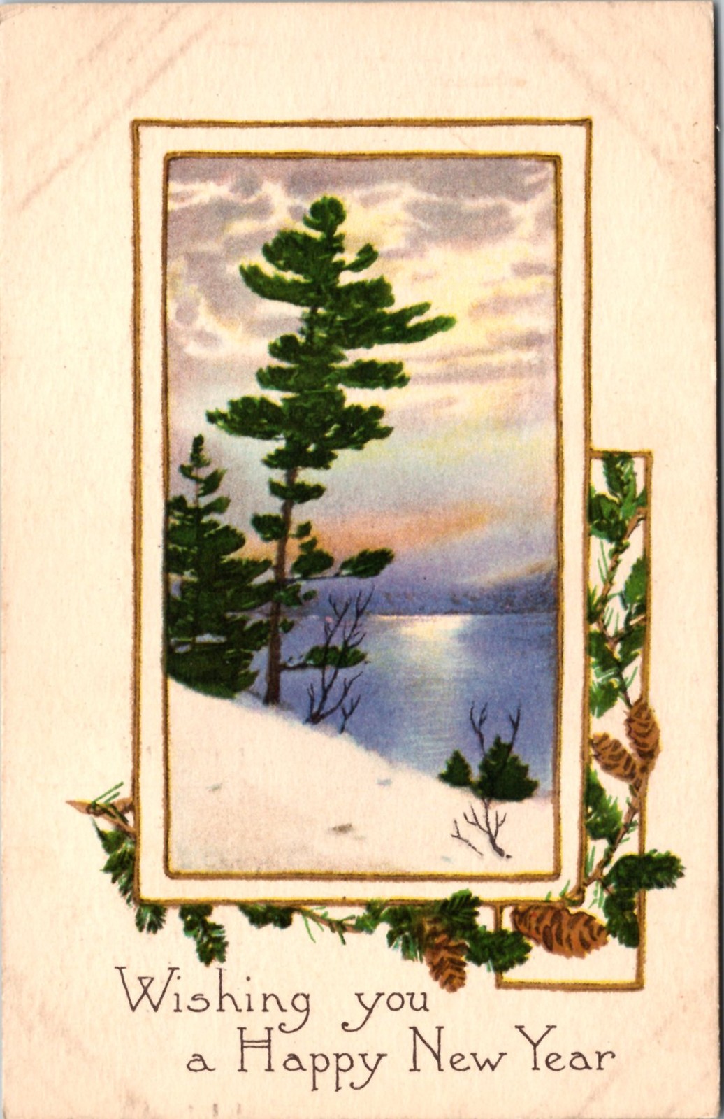 Wishing You Happy New Year 1916 Vintage Postcard