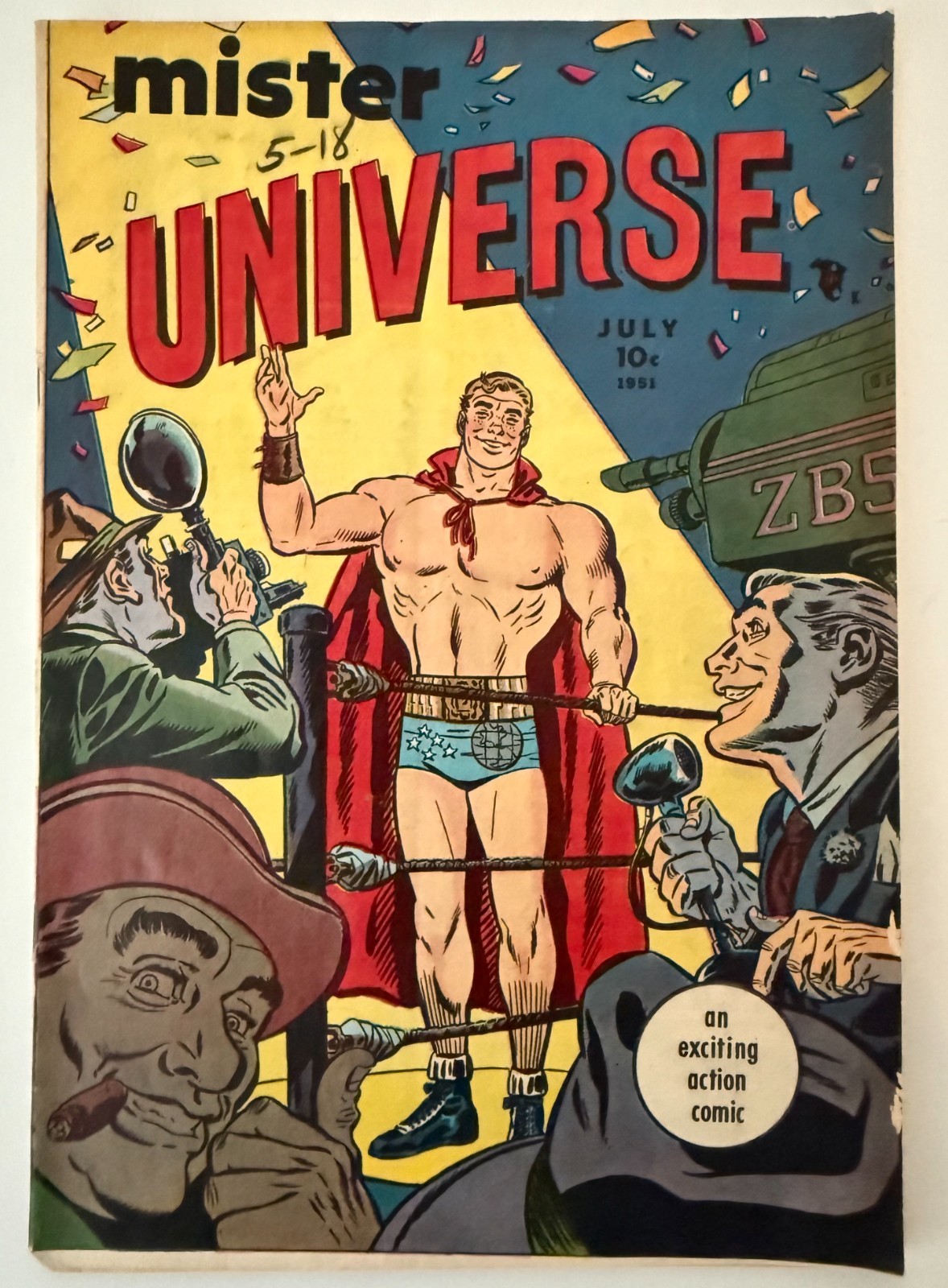 Scarce Vintage 1951 Mister Universe Comic Book #1 - Media Publications Wrestling