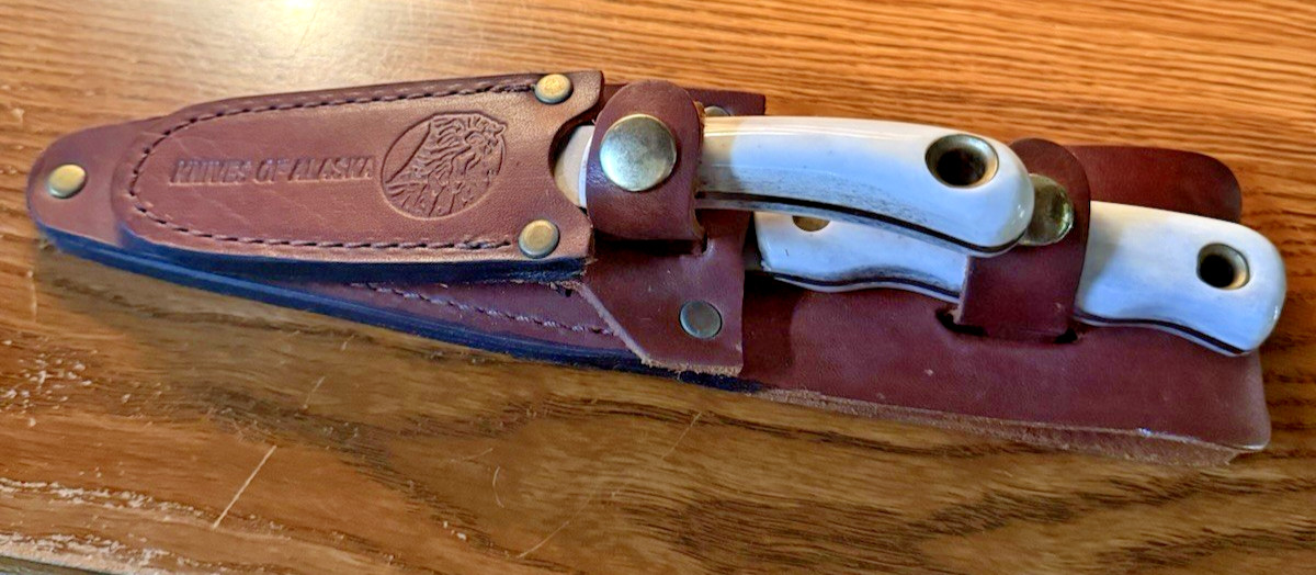 Vintage Knives of Alaska Jaeger/Muskrat Combo-Stag, New