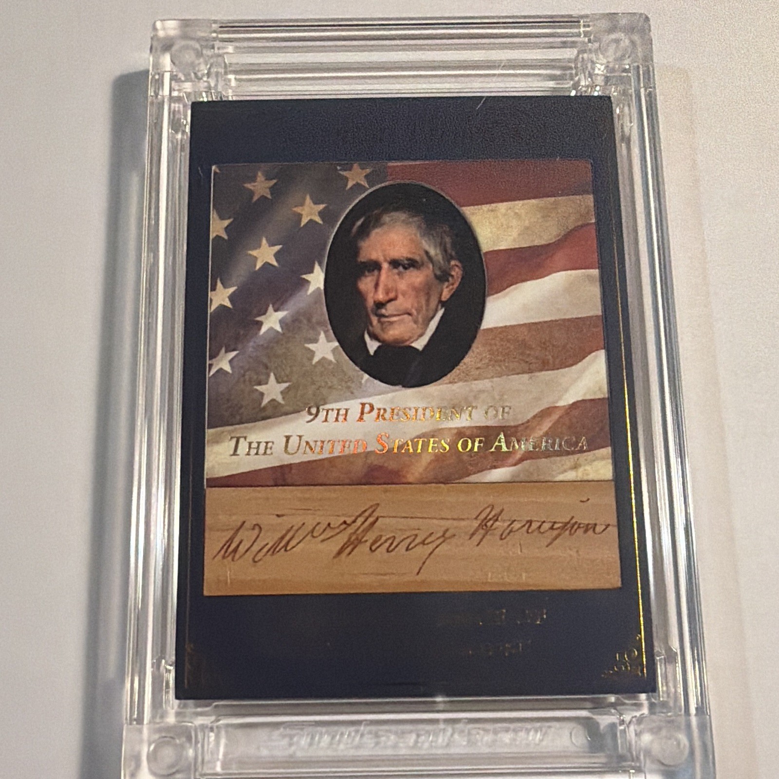 Word From POTUS WILLIAM HENRY HARRISON signature etched on White House wood /47