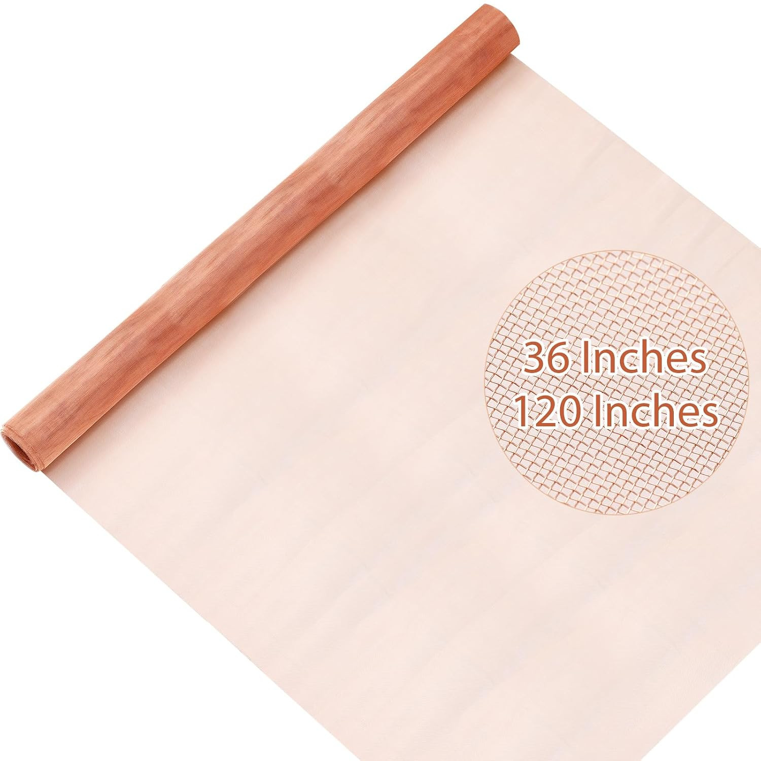 36 Inch X 10 Ft Copper Mesh Screen 99.9% Pure Copper 40 Mesh Roll
