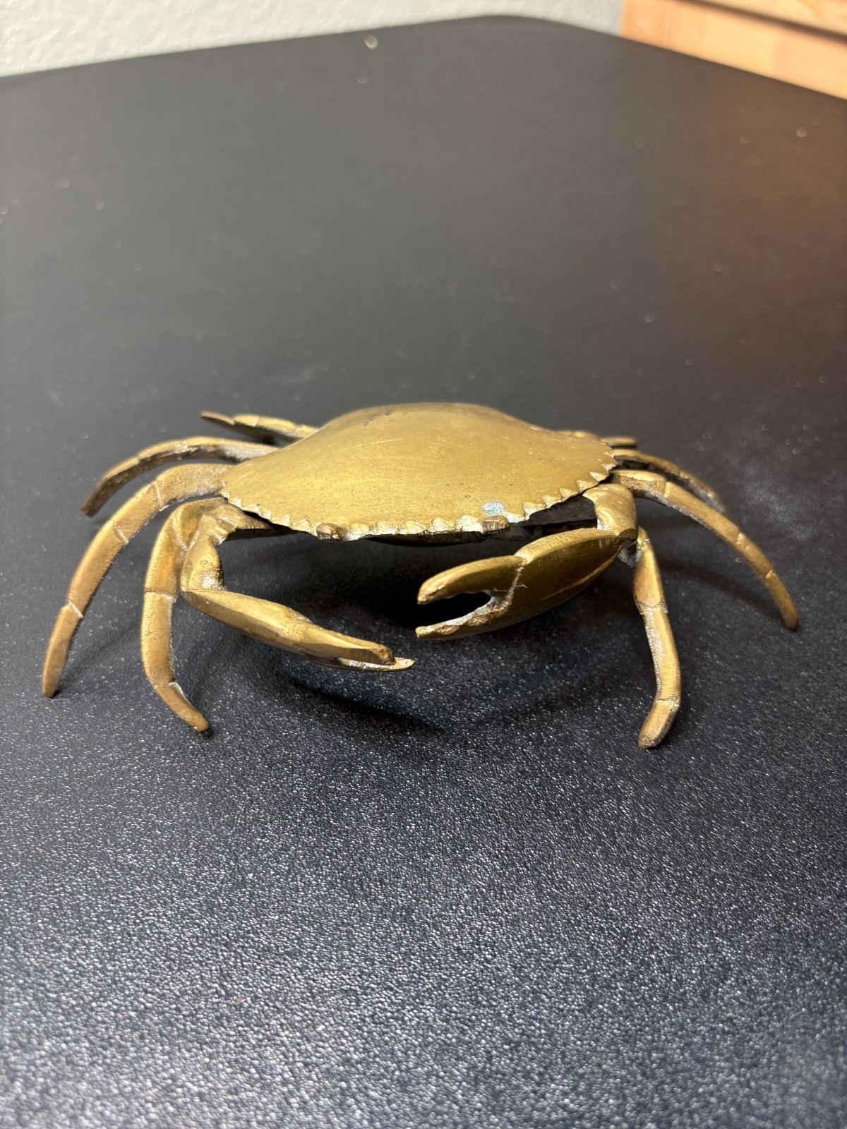 Vintage Mid Century Brass Crab Ashtray Trinket Box