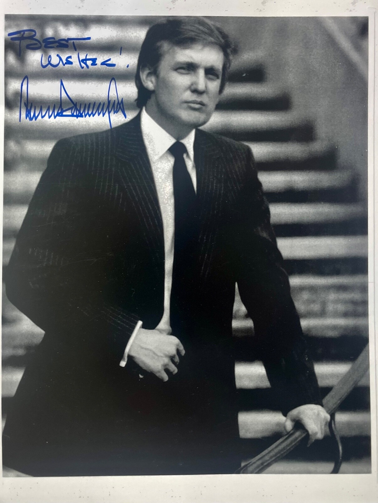 Donald Trump Hand Signed Autographed  Vintage 8 x10 PHOTO New York COA