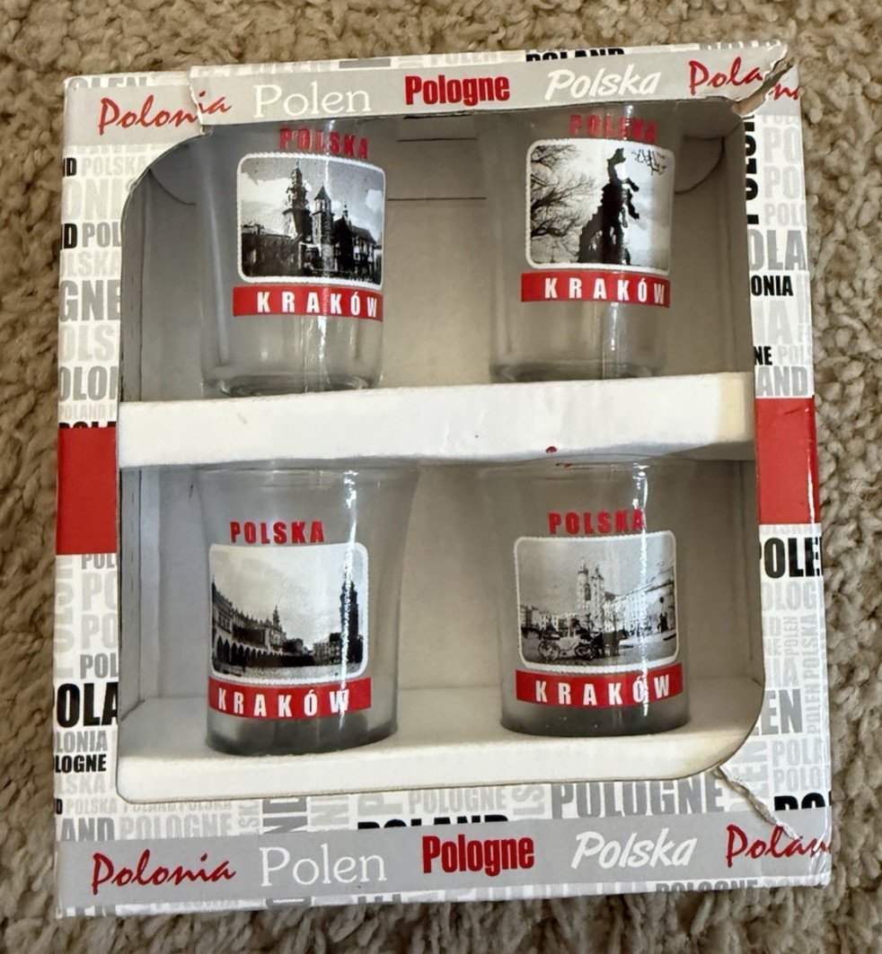 POLSKA / POLAND Shot Glass Set Of 4, New
